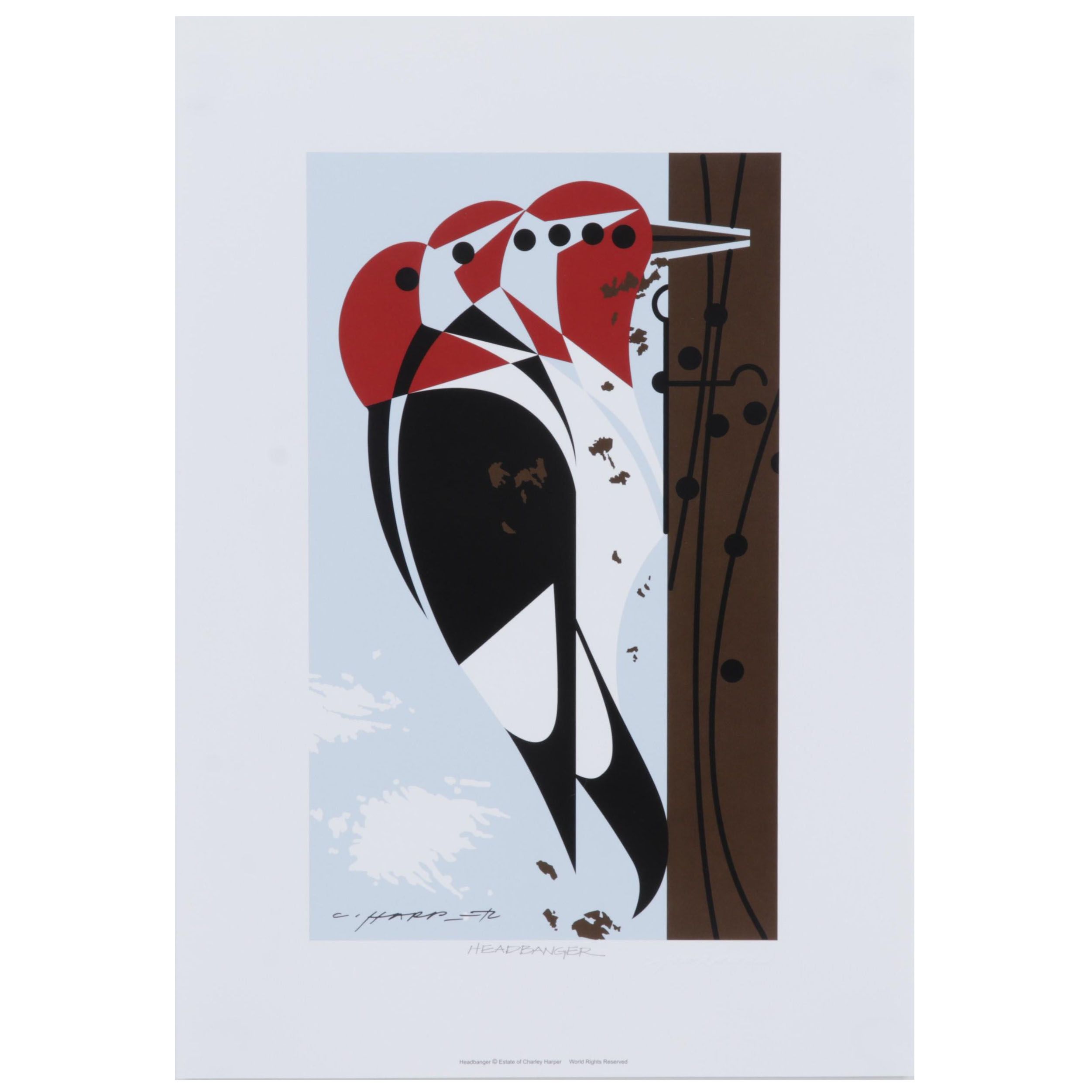 Offset Lithograph After Charley Harper "Headbanger," 21st Century