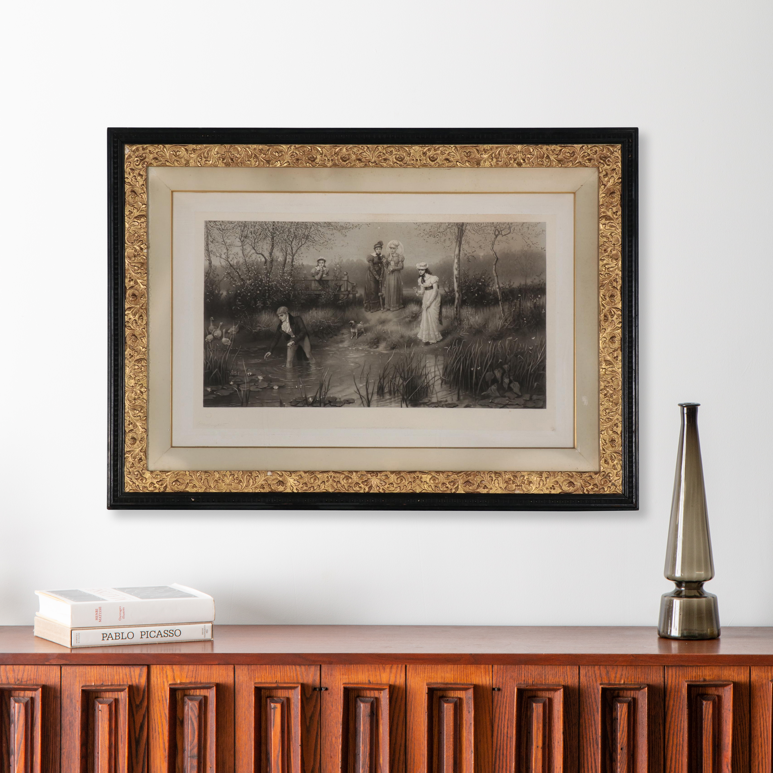 George Henry Boughton Etching "Age of Gallantry"