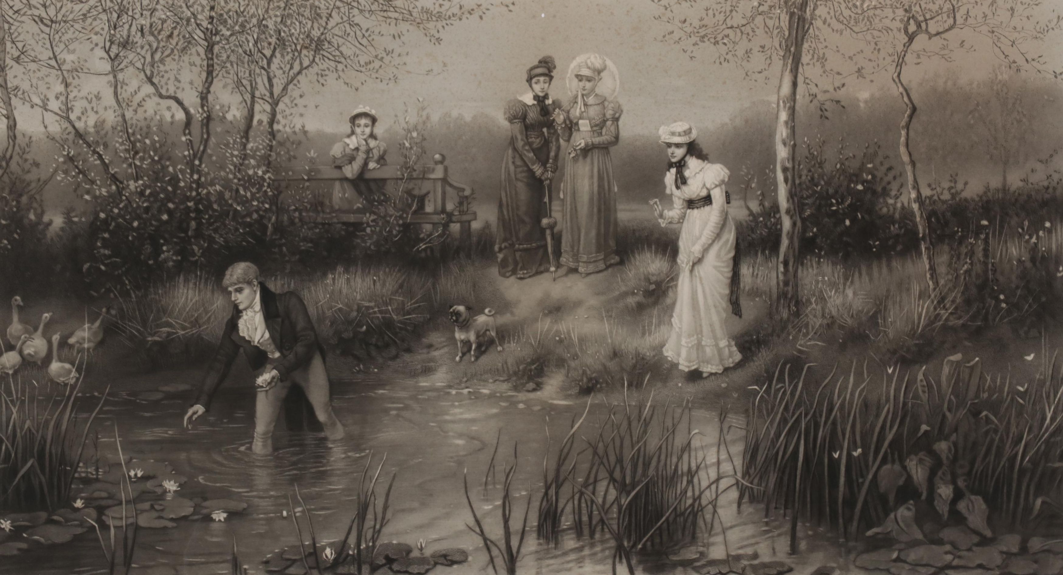 George Henry Boughton Etching "Age of Gallantry"