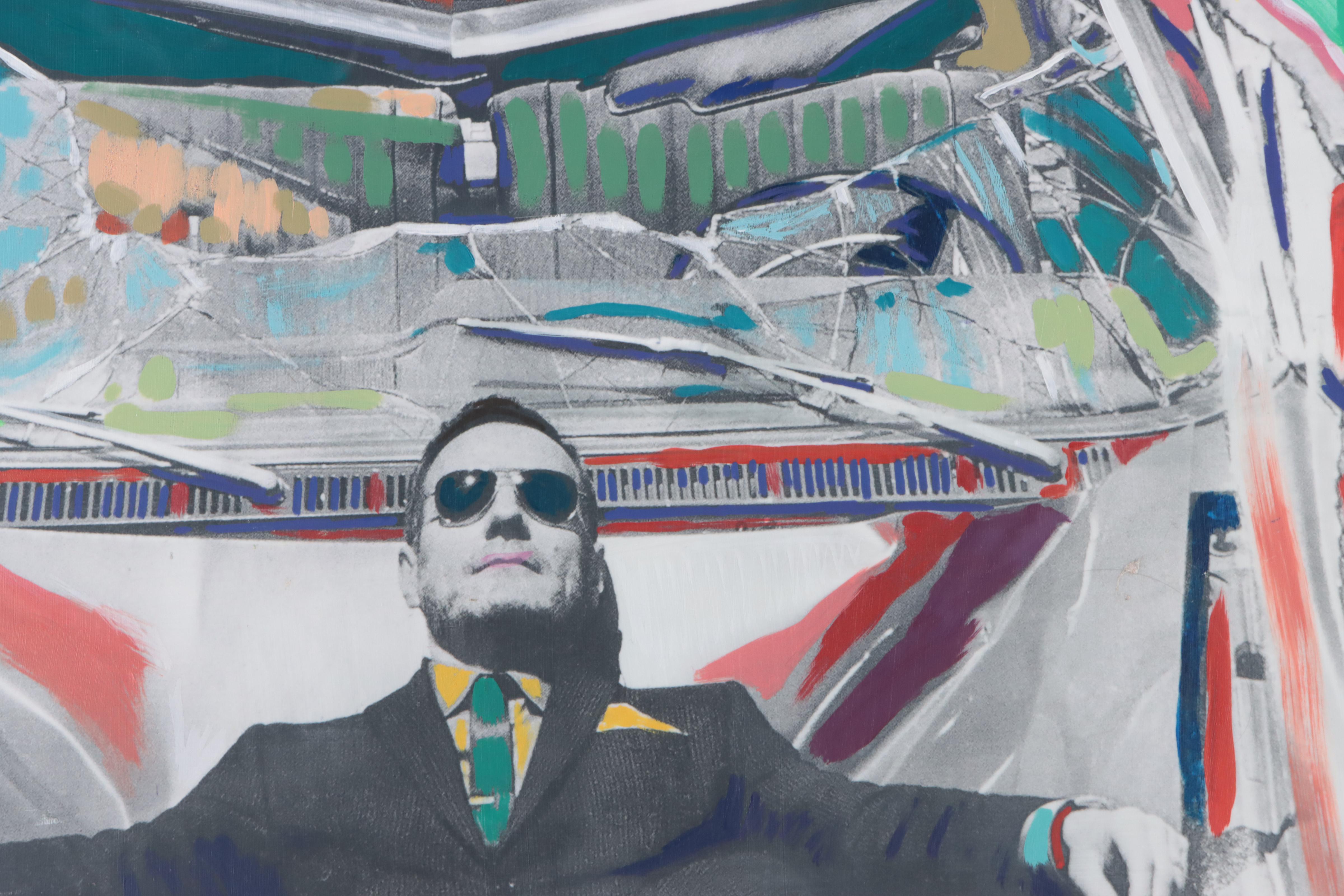 Rhee Lightner Mixed Media Painting of Bryan Cranston, 21st Century