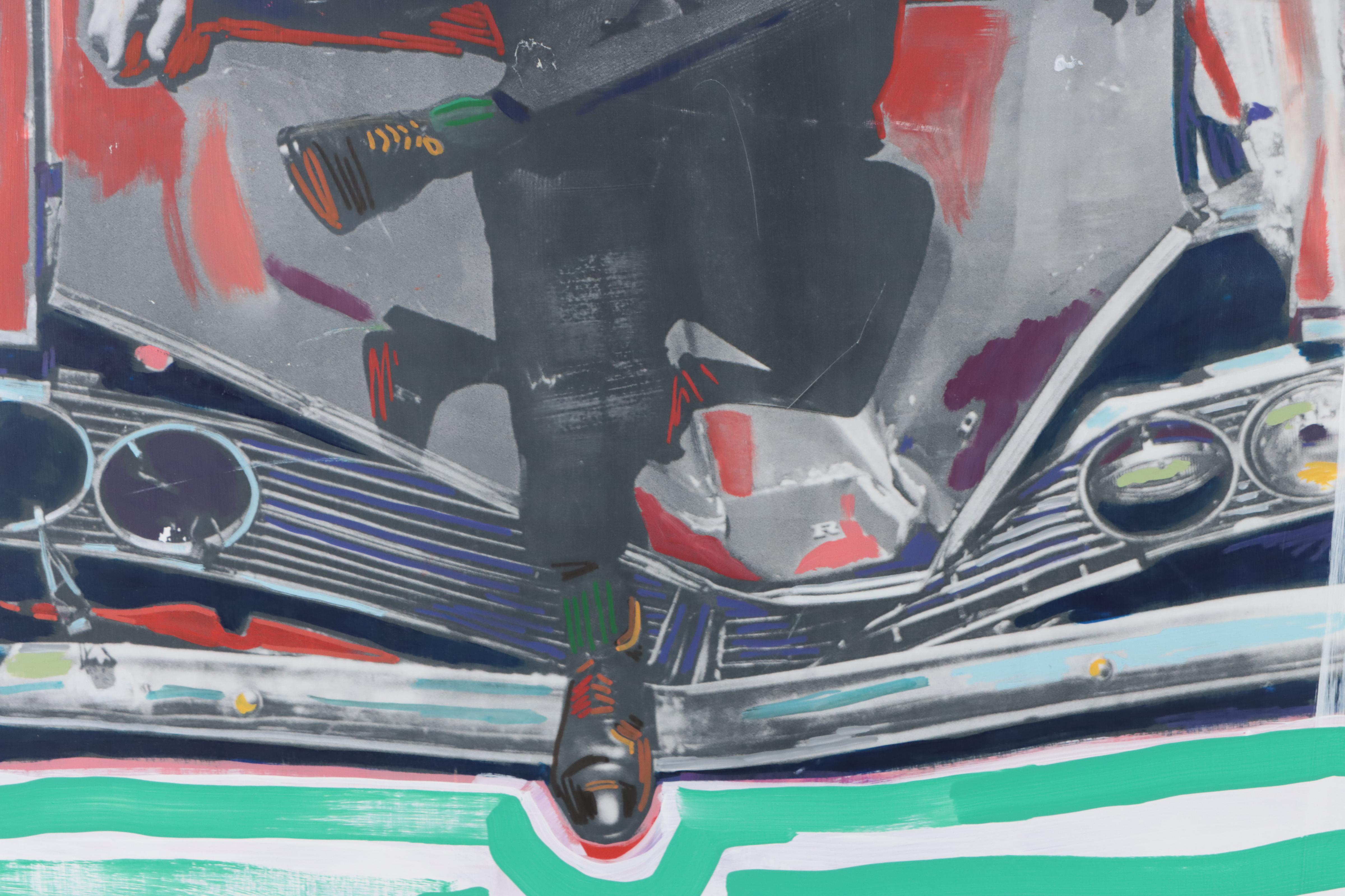 Rhee Lightner Mixed Media Painting of Bryan Cranston, 21st Century