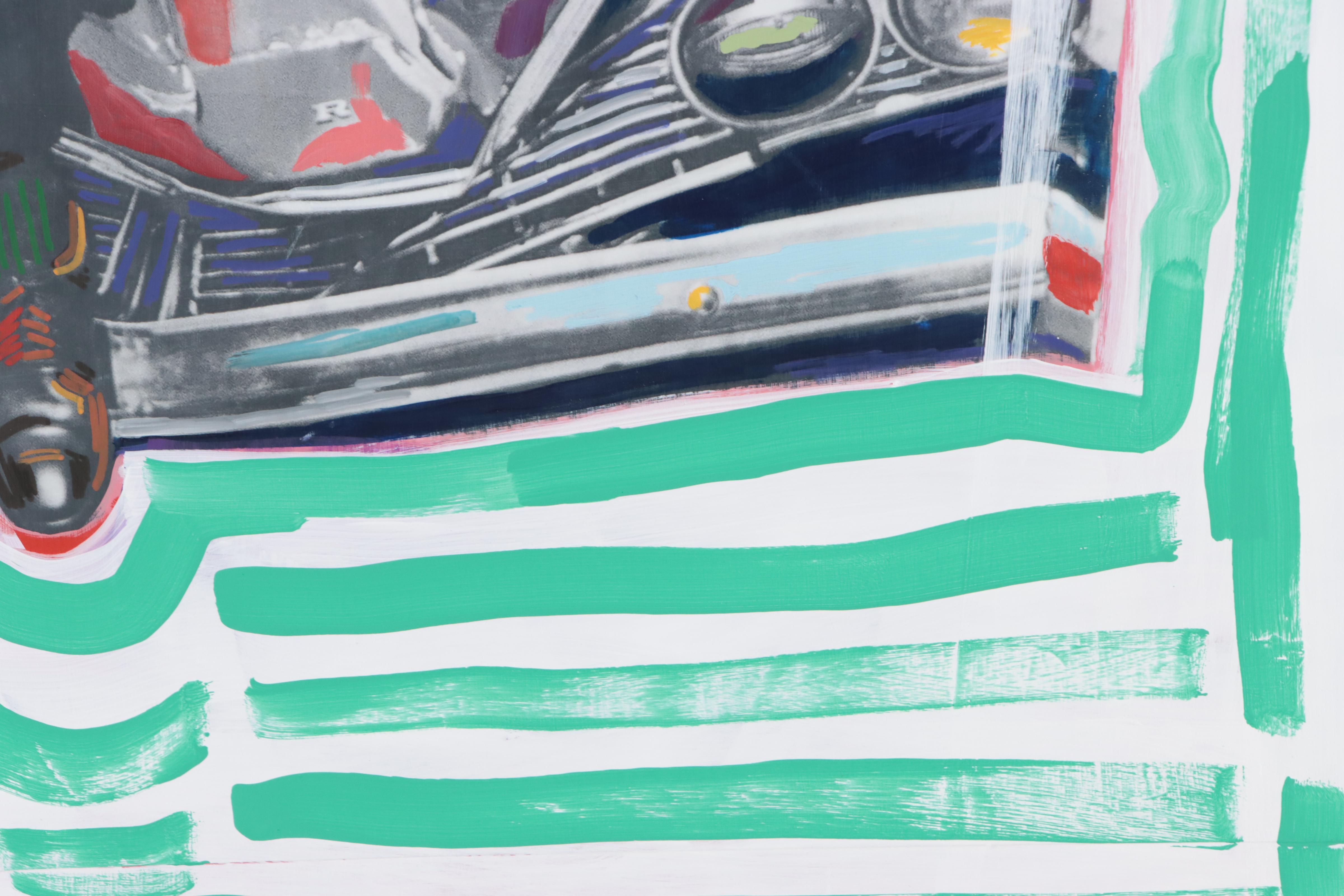 Rhee Lightner Mixed Media Painting of Bryan Cranston, 21st Century