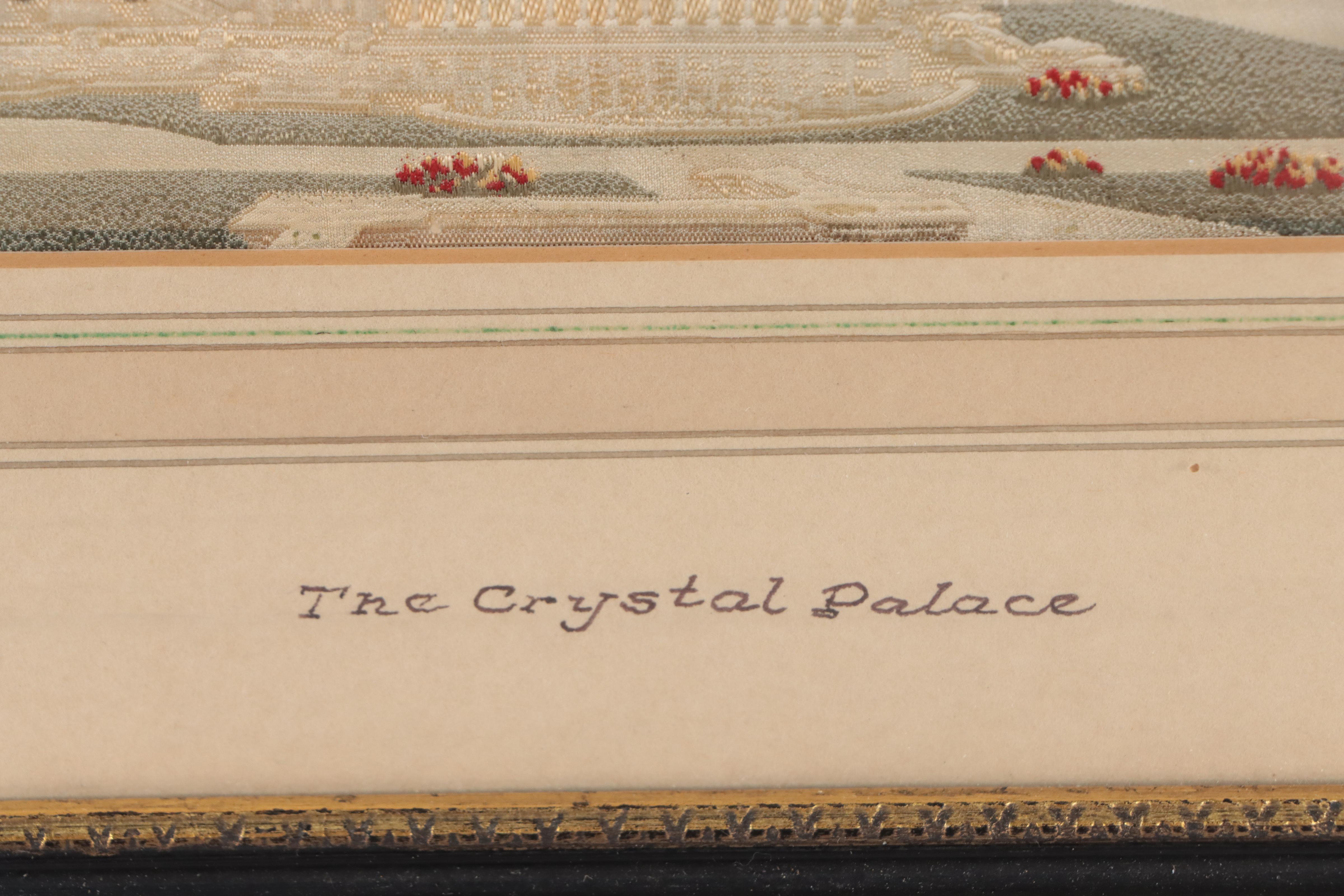 Victorian Silk Brocade Panel "The Crystal Palace," Mid to Late 19th Century