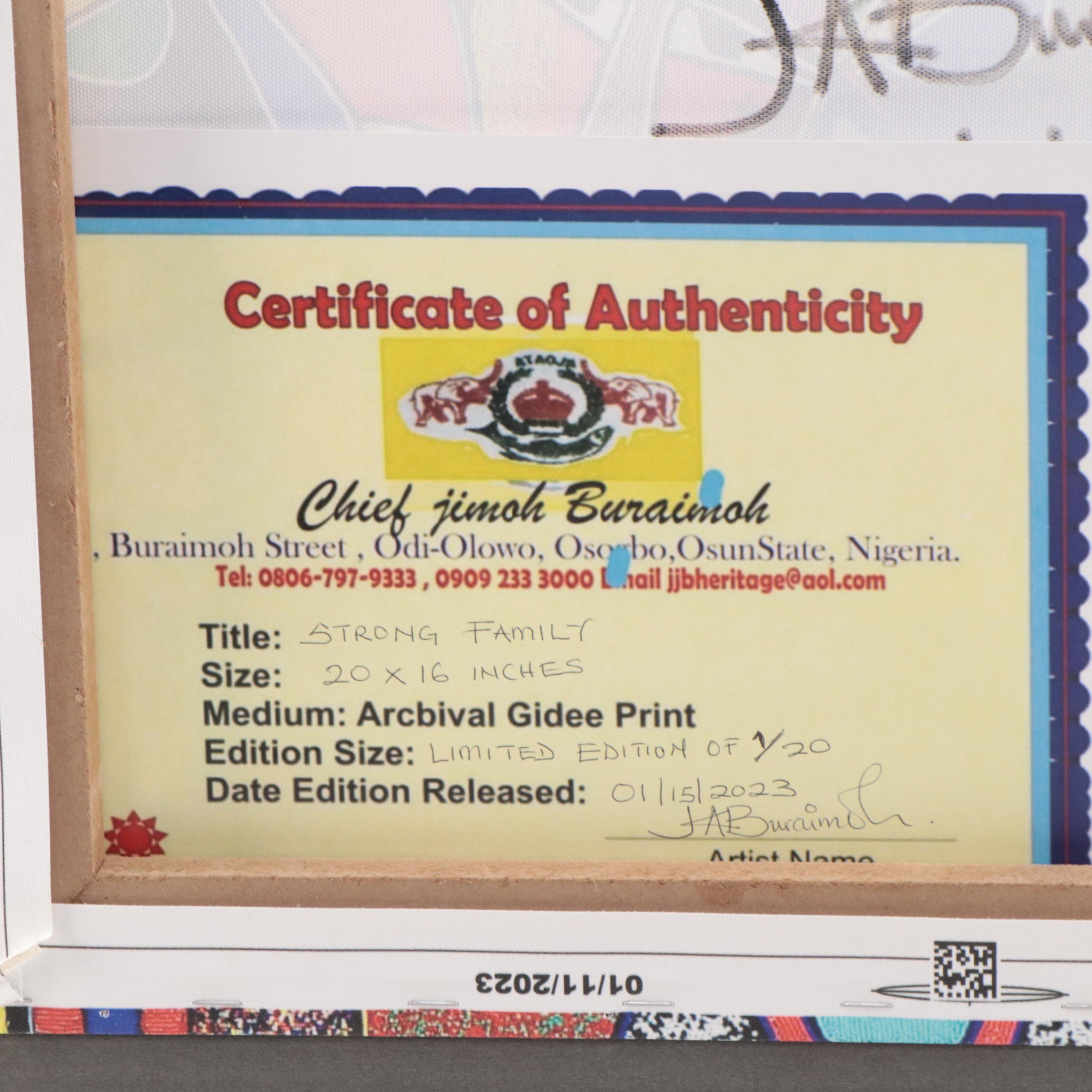 Chief Jimoh Buraimoh Giclée "Strong Family," 2023