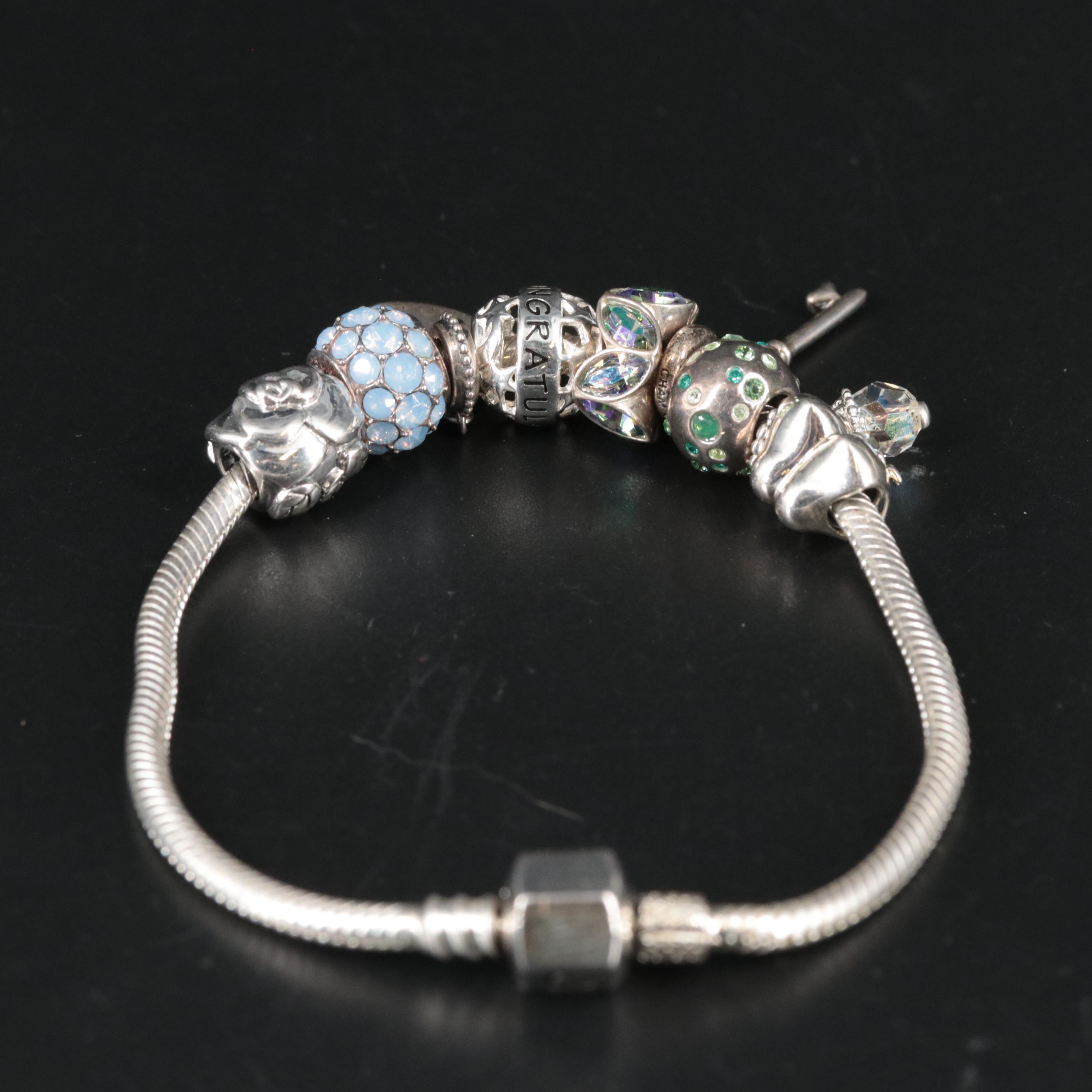 Sterling Bracelet with Bridal Themed Charms