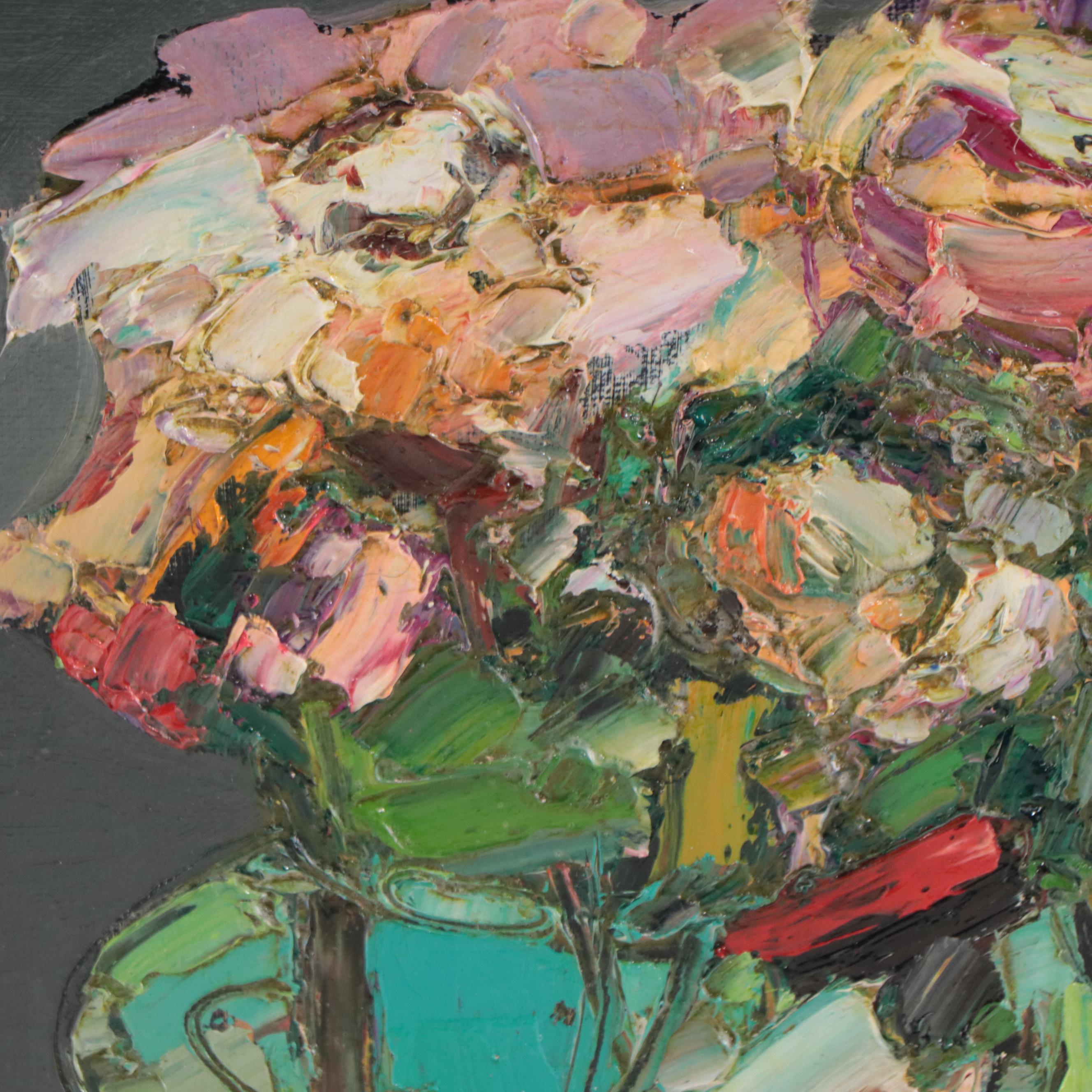 Expressionist Floral Still Life Oil Painting