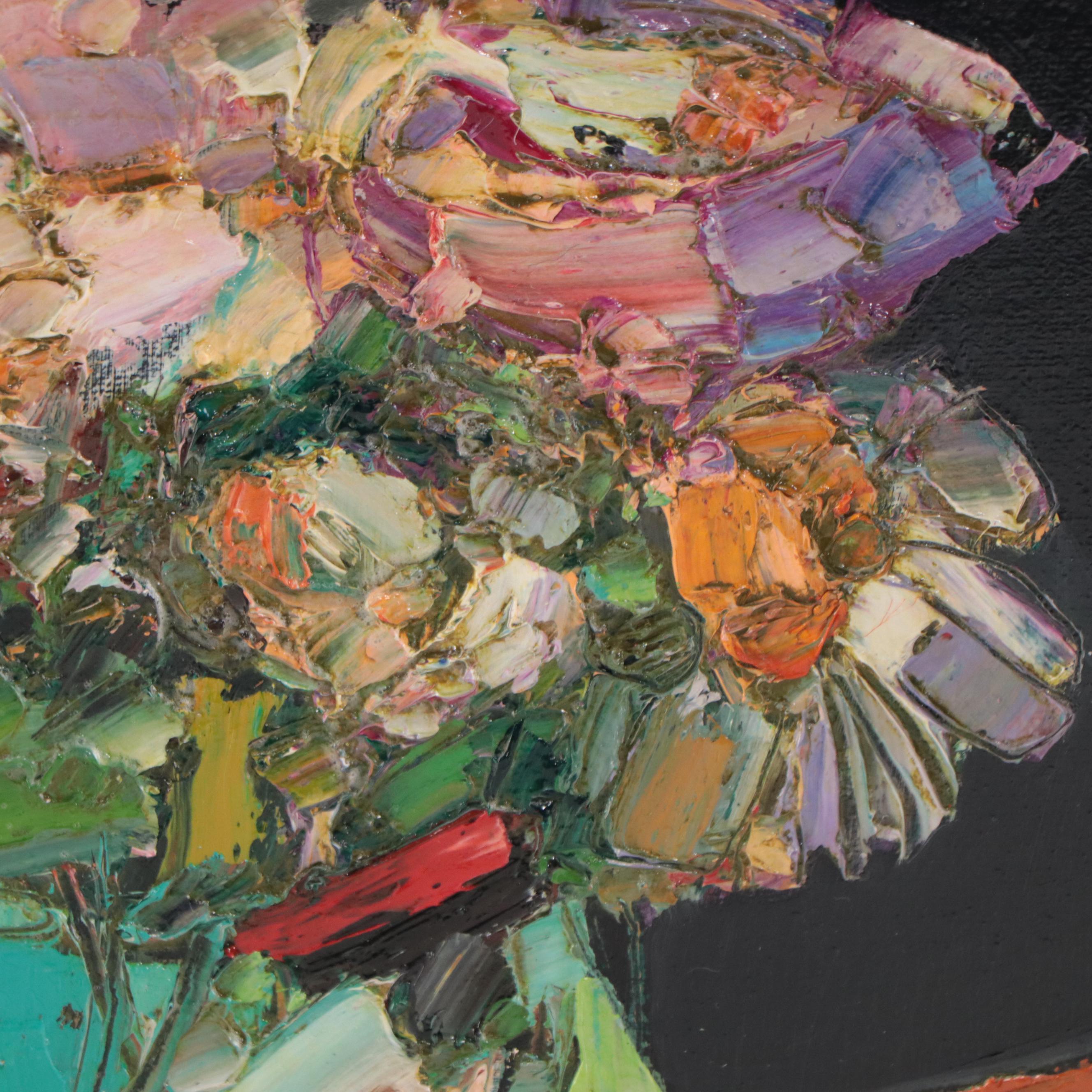Expressionist Floral Still Life Oil Painting