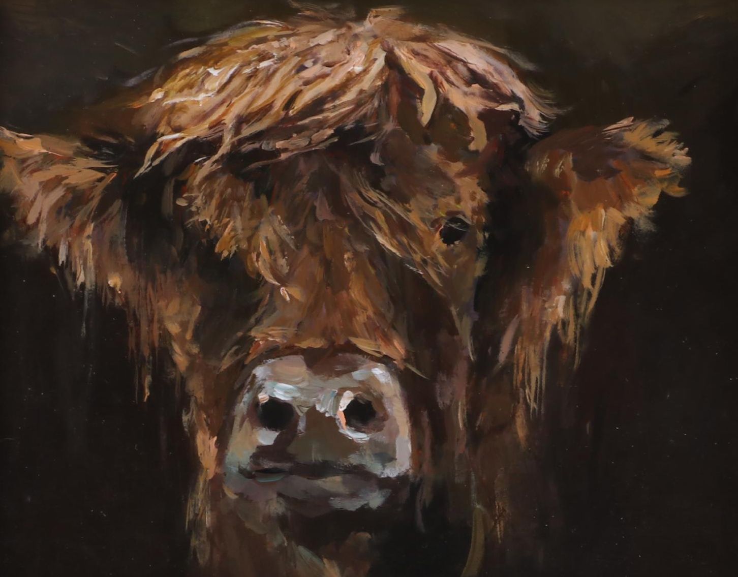 Acrylic Painting of Shaggy Cow, 1994