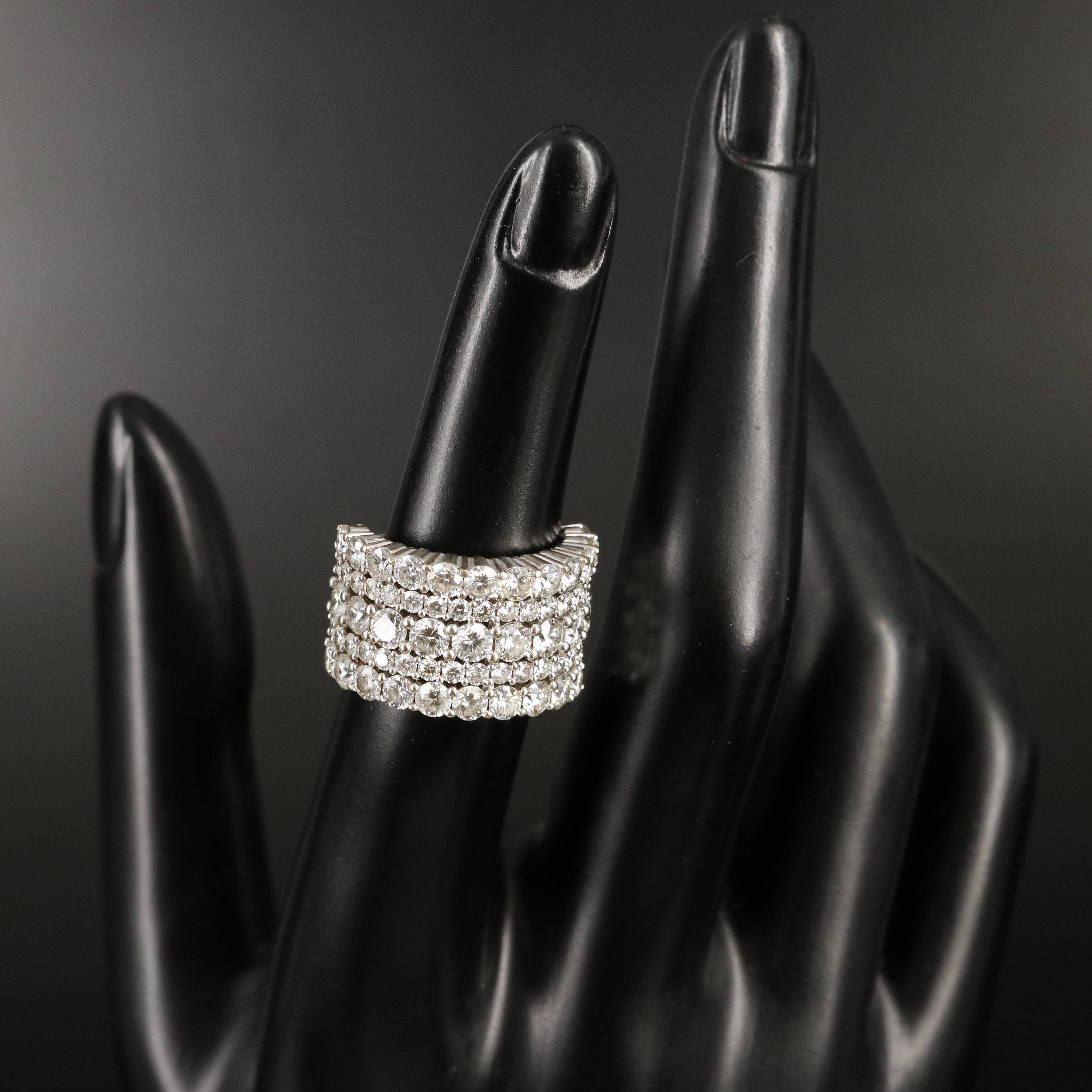 14K 4.68 CTW Diamond Multi-Row Ring