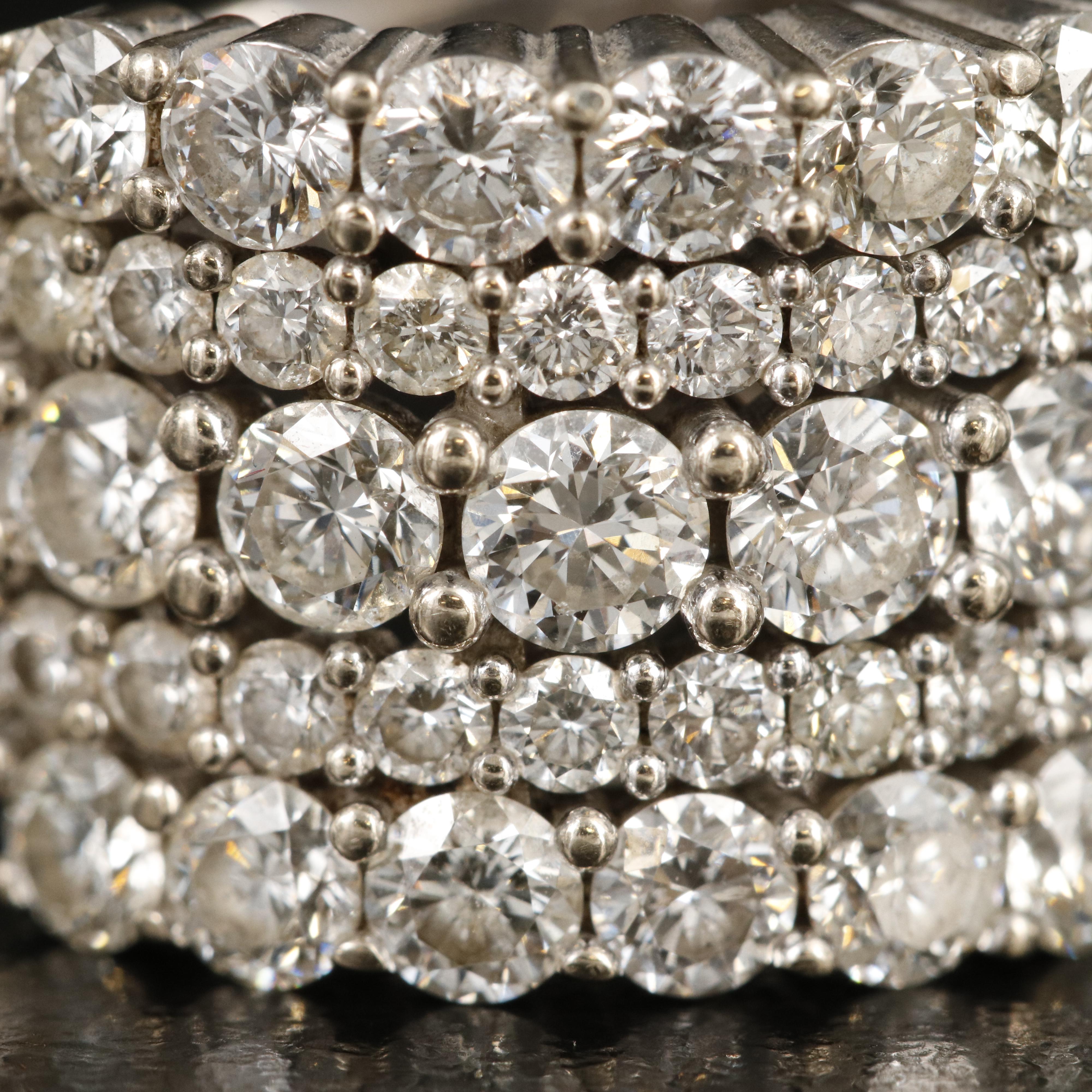 14K 4.68 CTW Diamond Multi-Row Ring