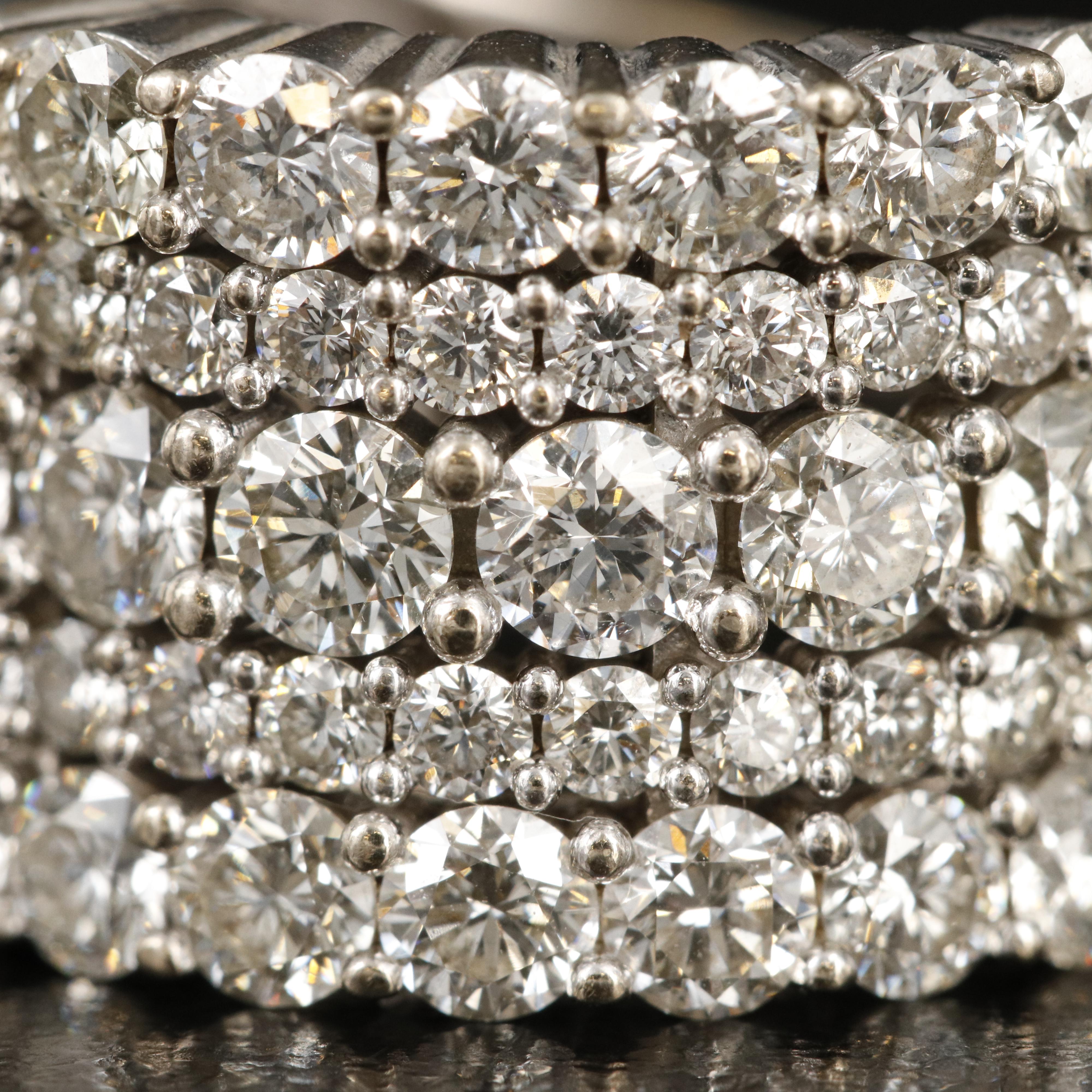 14K 4.68 CTW Diamond Multi-Row Ring