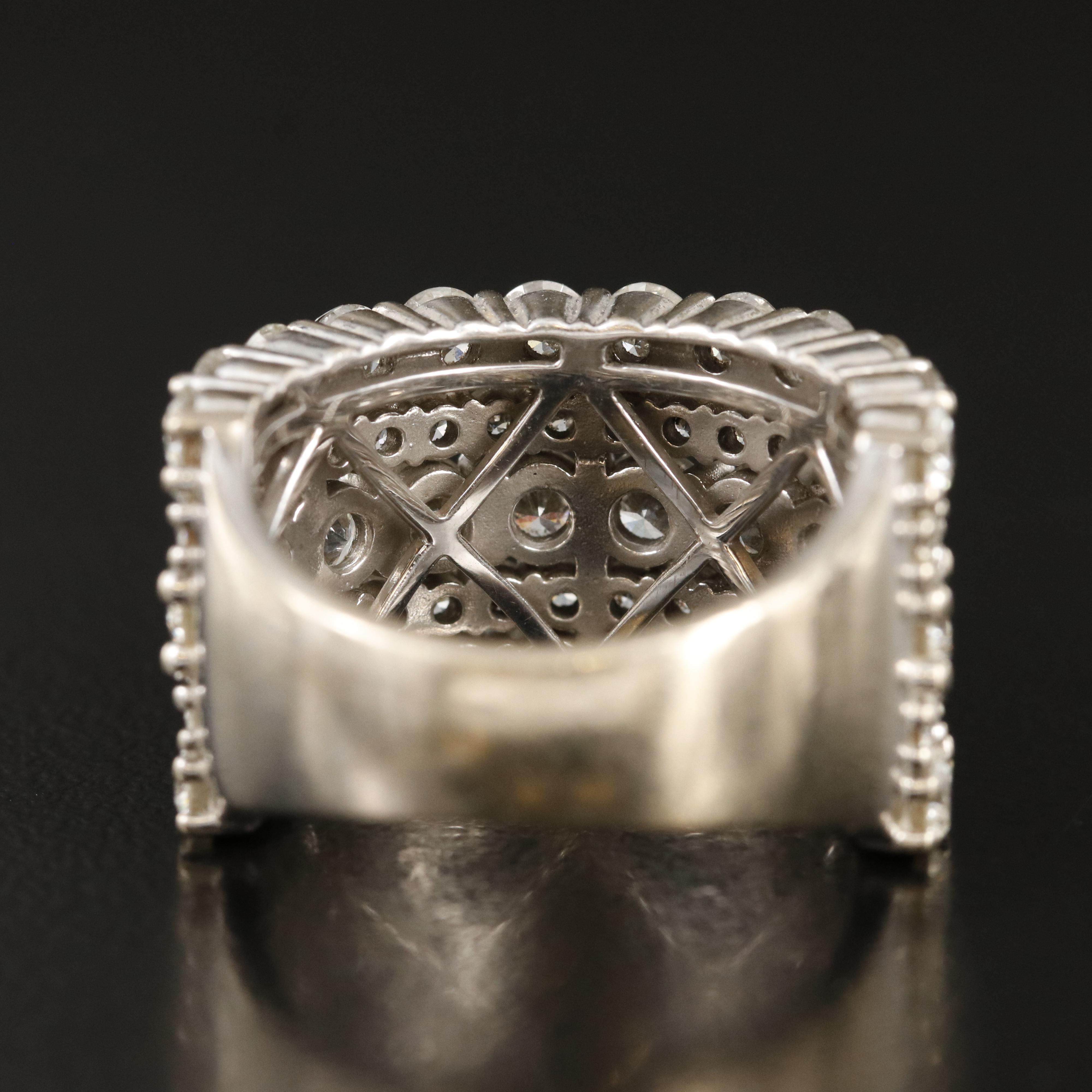 14K 4.68 CTW Diamond Multi-Row Ring