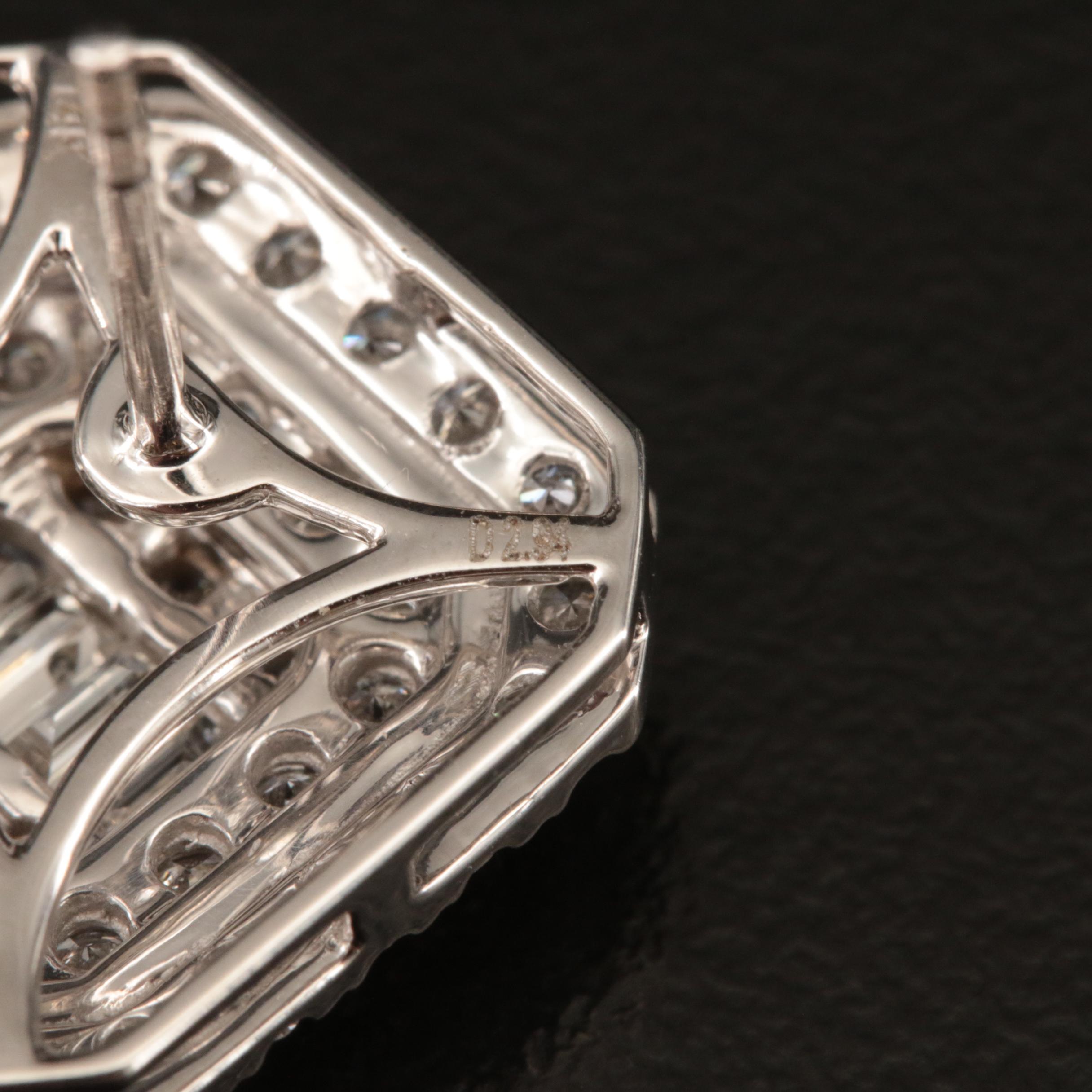 14K 2.94 CTW Diamond Cluster Stud Earrings