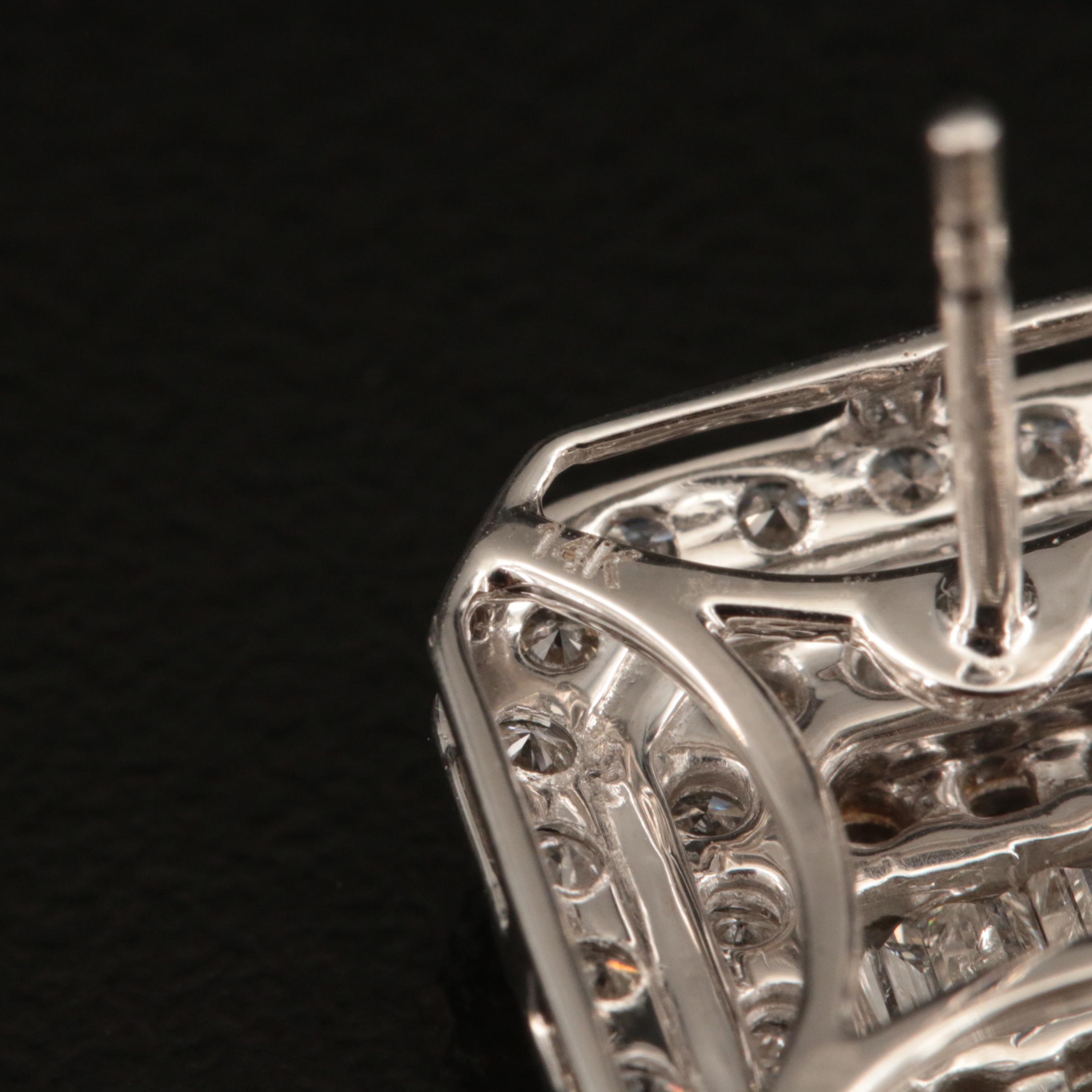 14K 2.94 CTW Diamond Cluster Stud Earrings