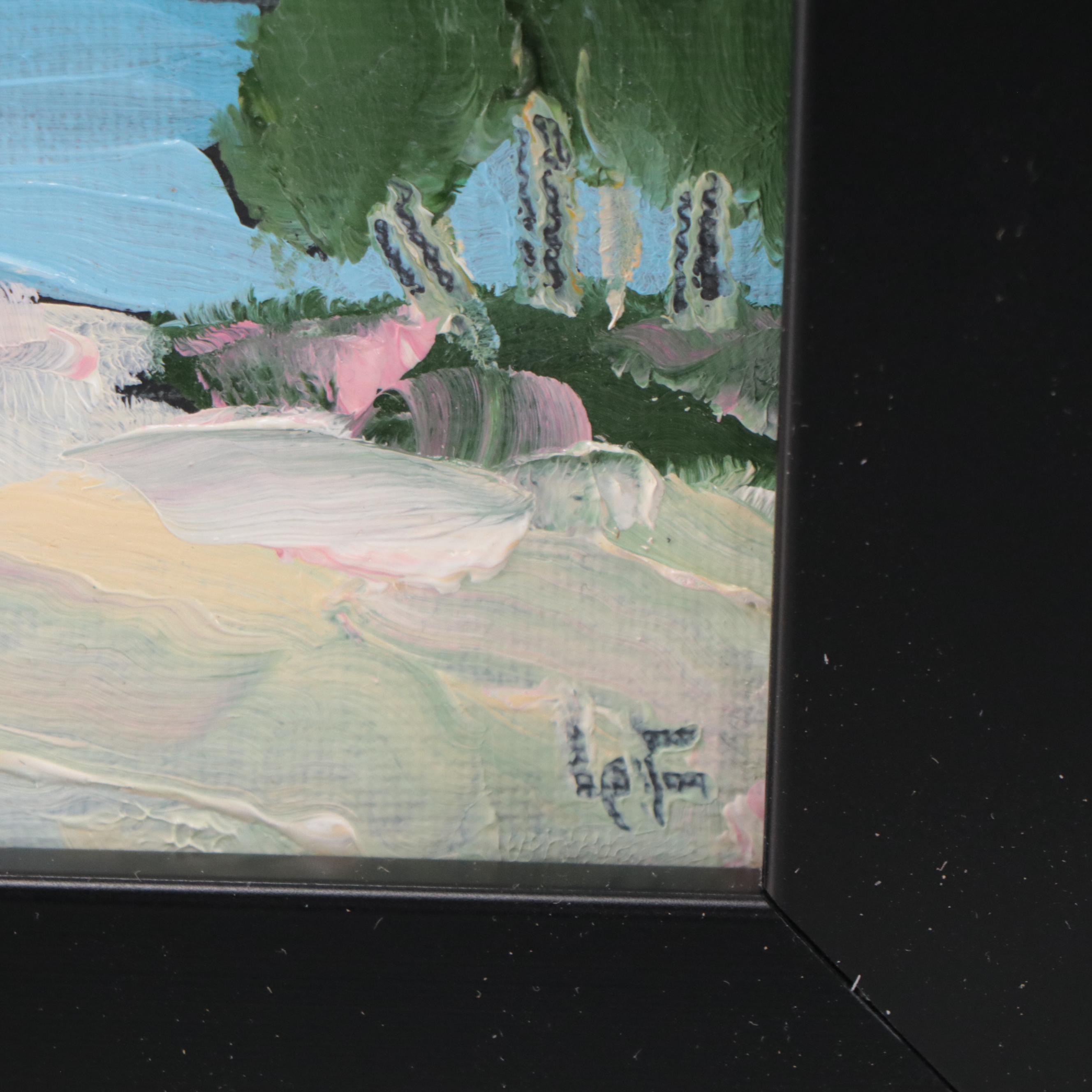 Oil Painting of Coastal Landscape