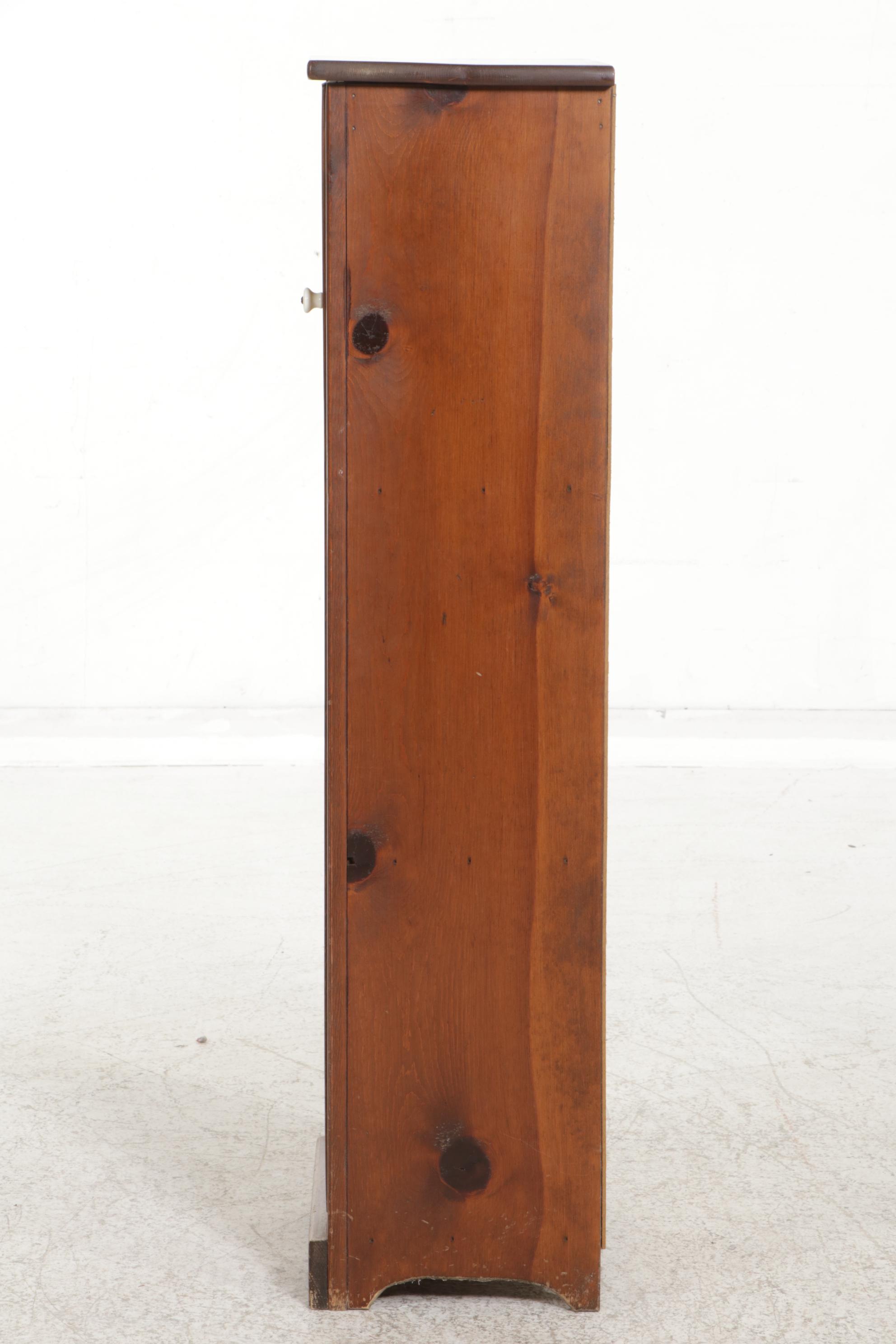 Pine Cabinet with Punched Metal Door Panels, Late 20th to 21st Century