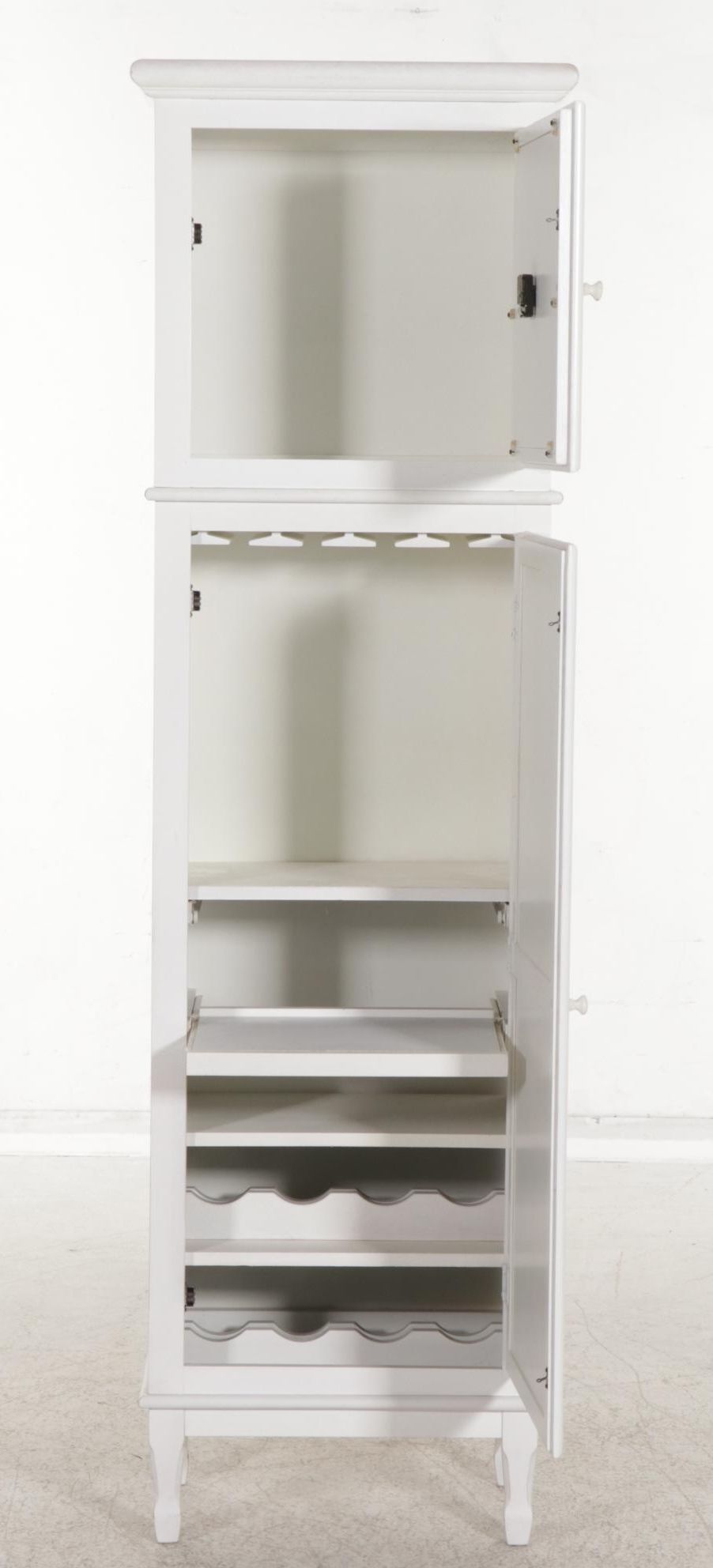 Gustavian Style White-Painted Bar Cabinet with Clock