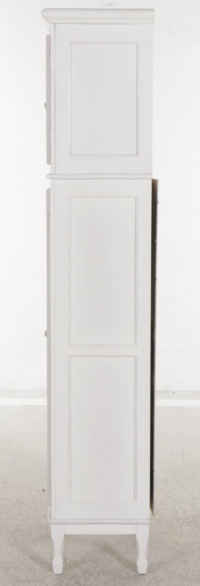 Gustavian Style White-Painted Bar Cabinet with Clock