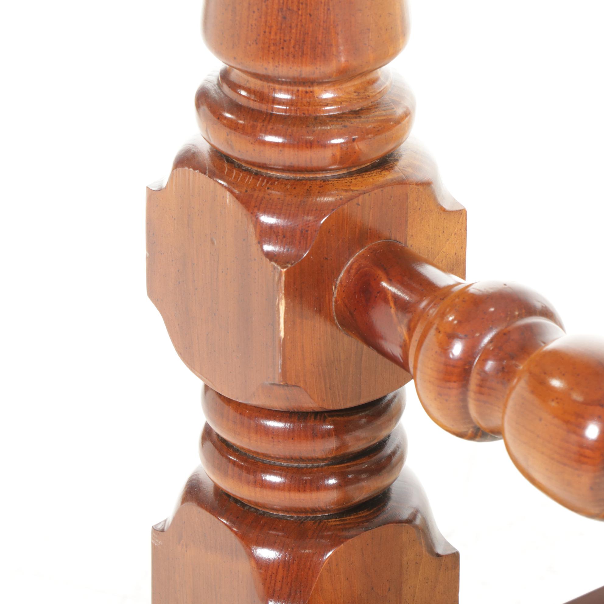 Pine Queen/Full Size Headboard and Footboard with Cannonball Finials