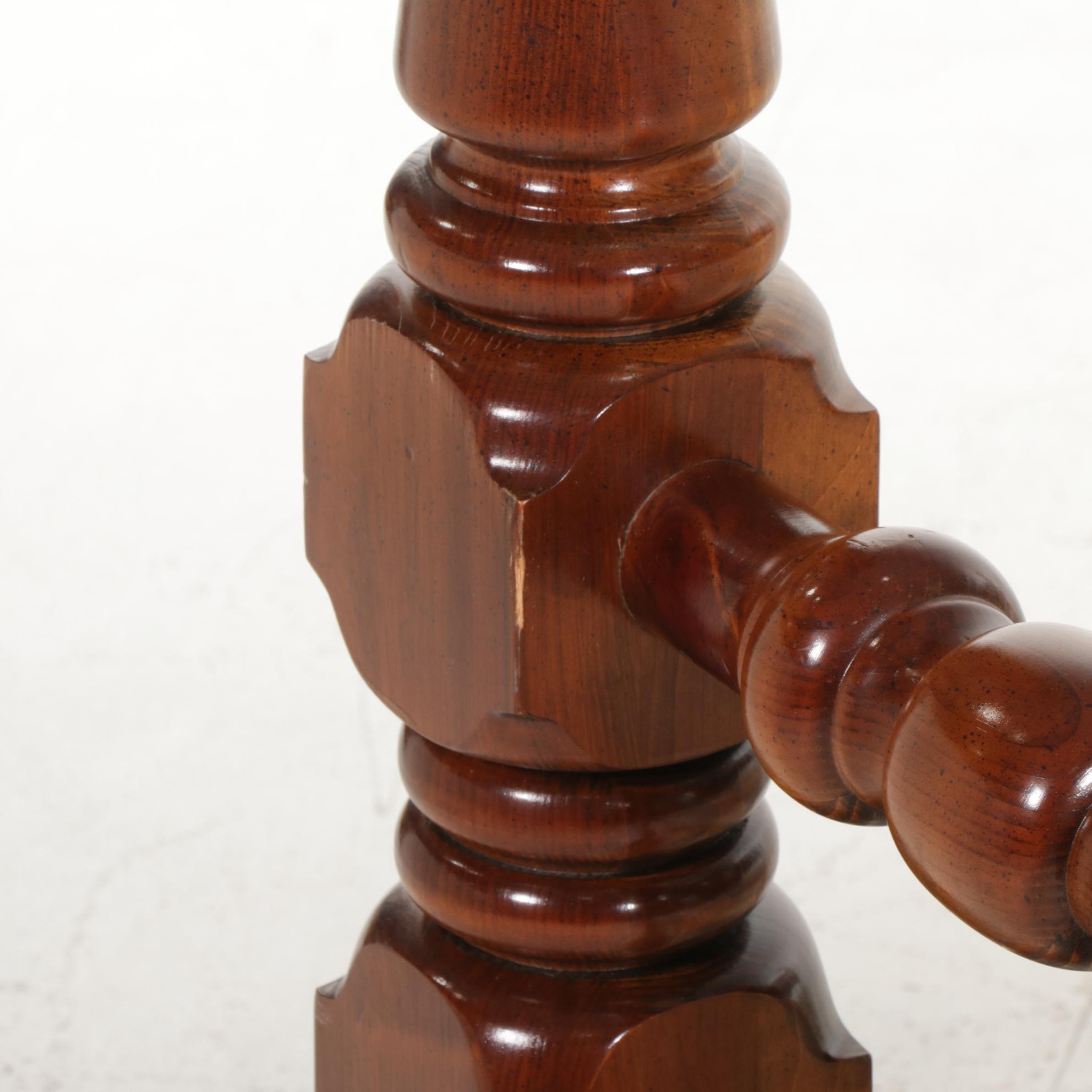 Pine Queen/Full Size Headboard and Footboard with Cannonball Finials