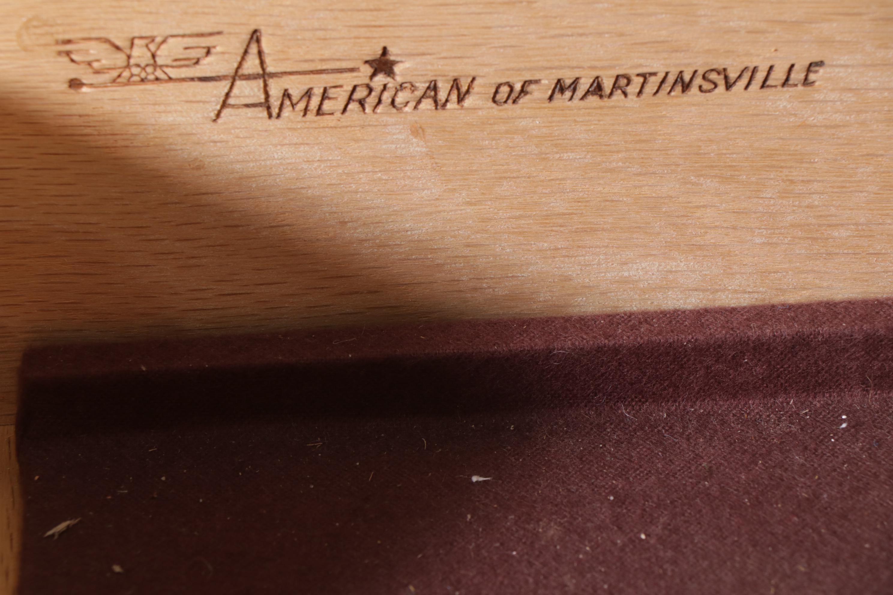 American of Martinsville Walnut Sideboard with Marble Top, Late 20th Century