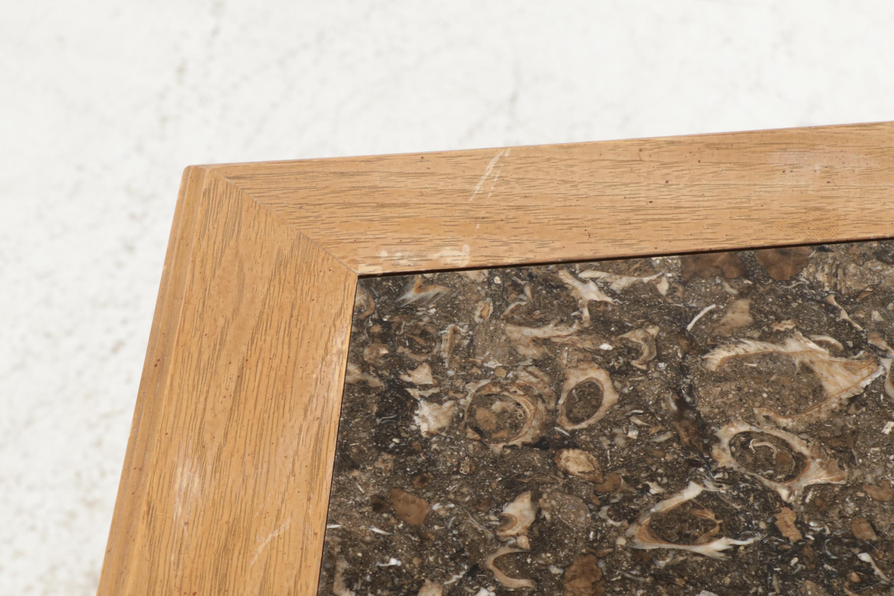 American of Martinsville Walnut Sideboard with Marble Top, Late 20th Century