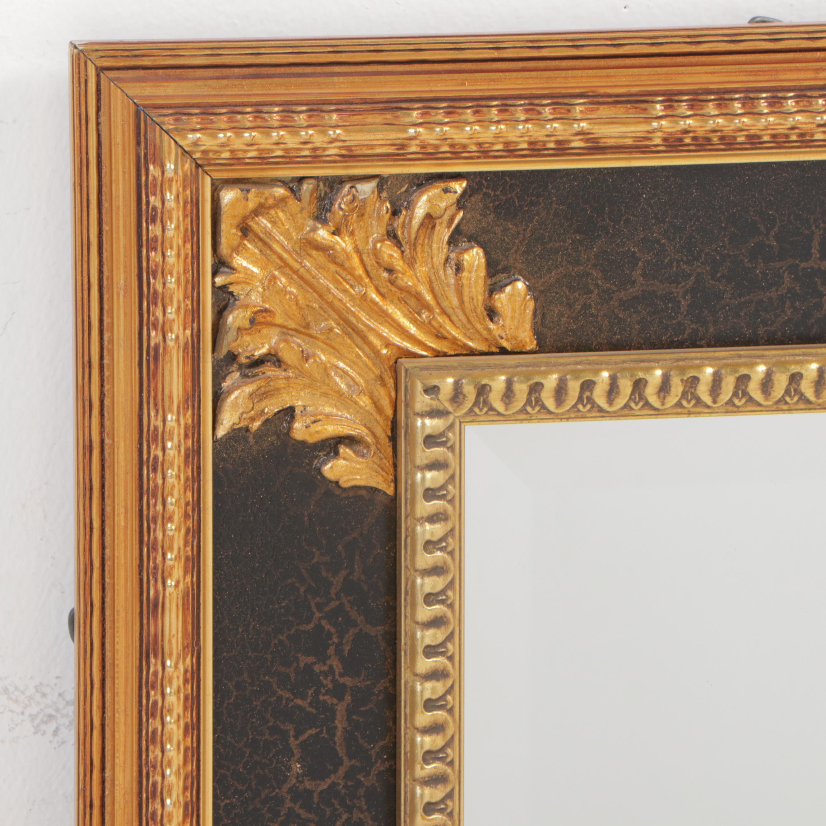 Framed Picture Enterprise Neoclassical Style Ebonized and Parcel-Gilt Mirror