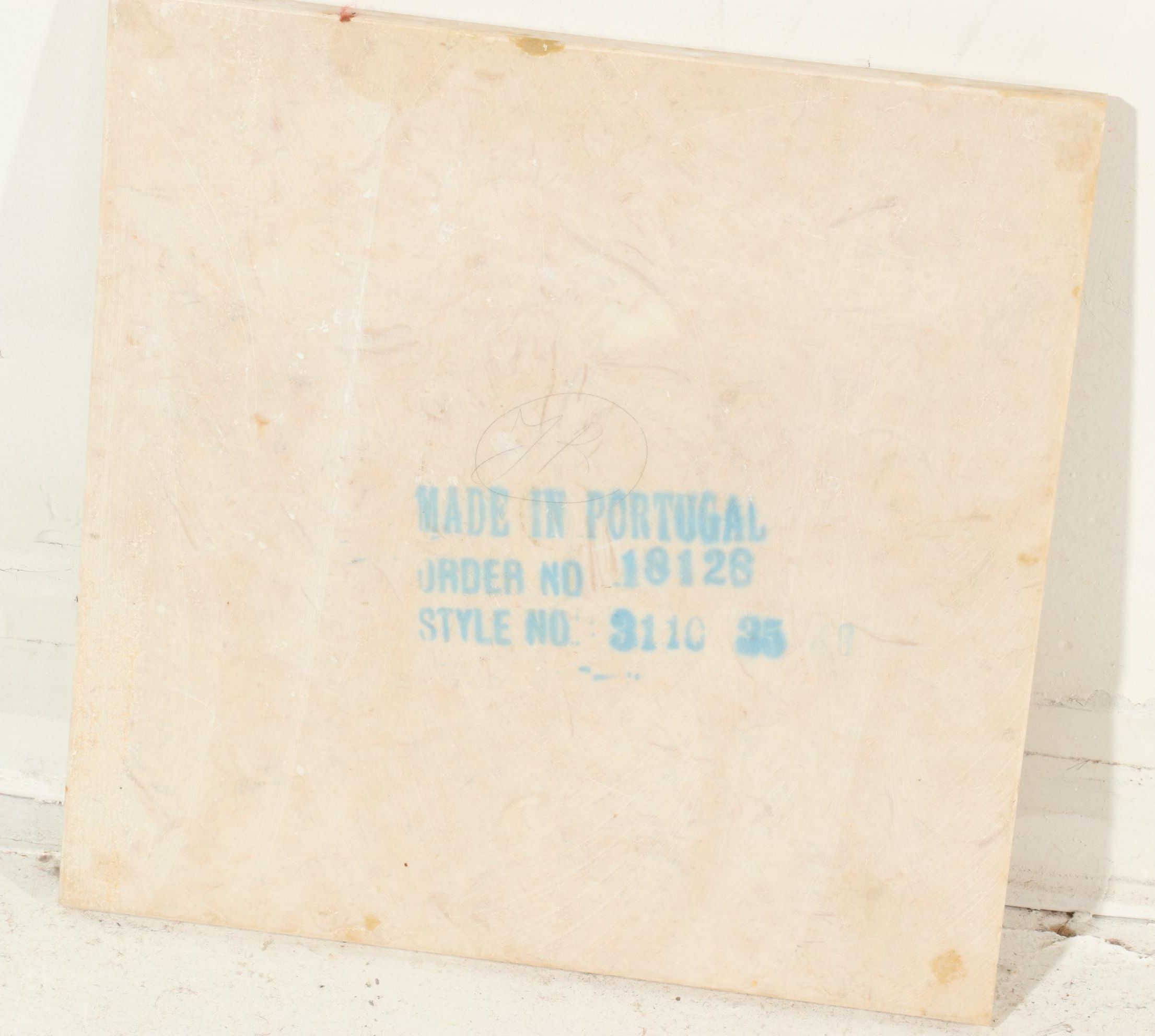 Pair of Walnut Side Tables with Travertine Tops, Late 20th Century