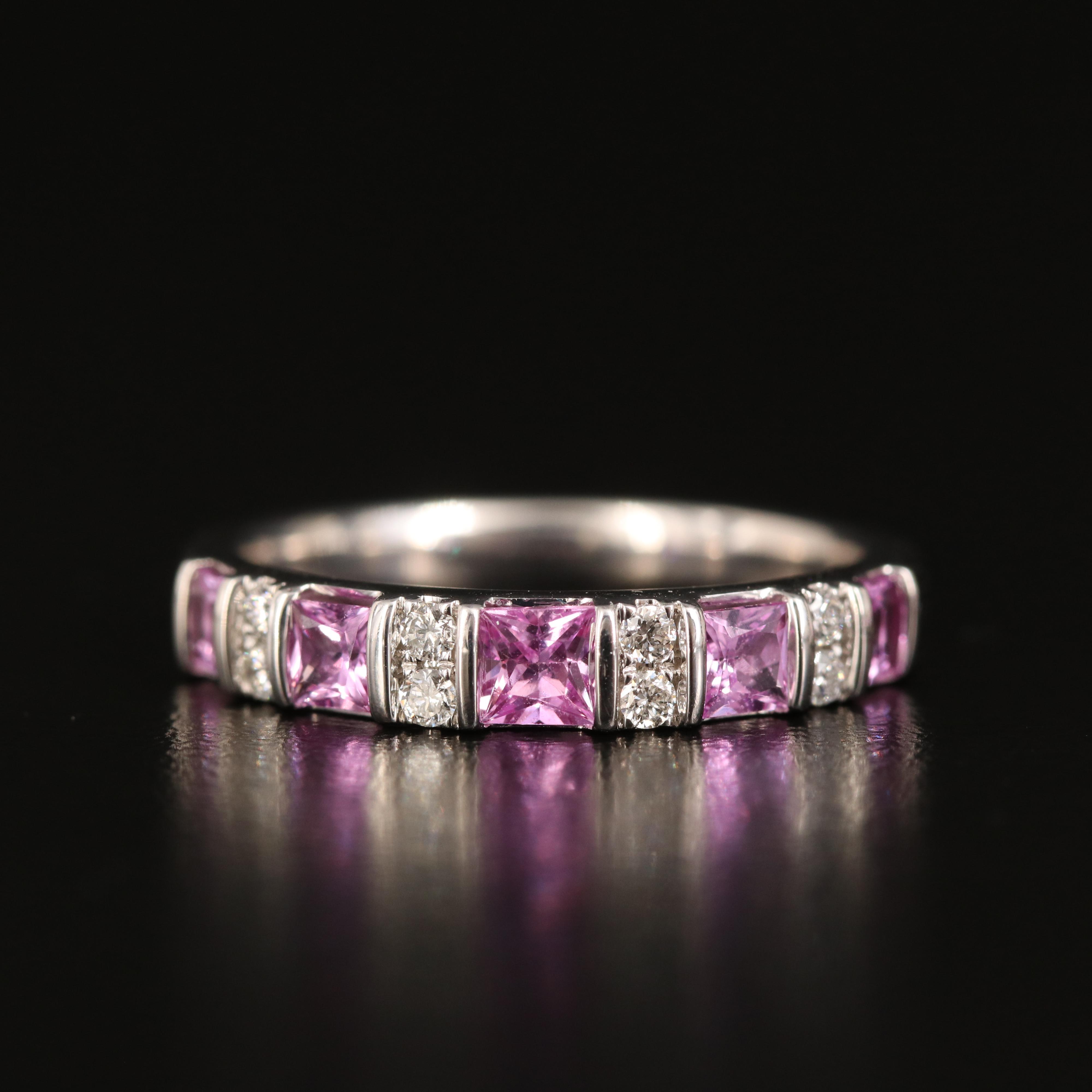 14K Diamond and Pink Sapphire Ring Set