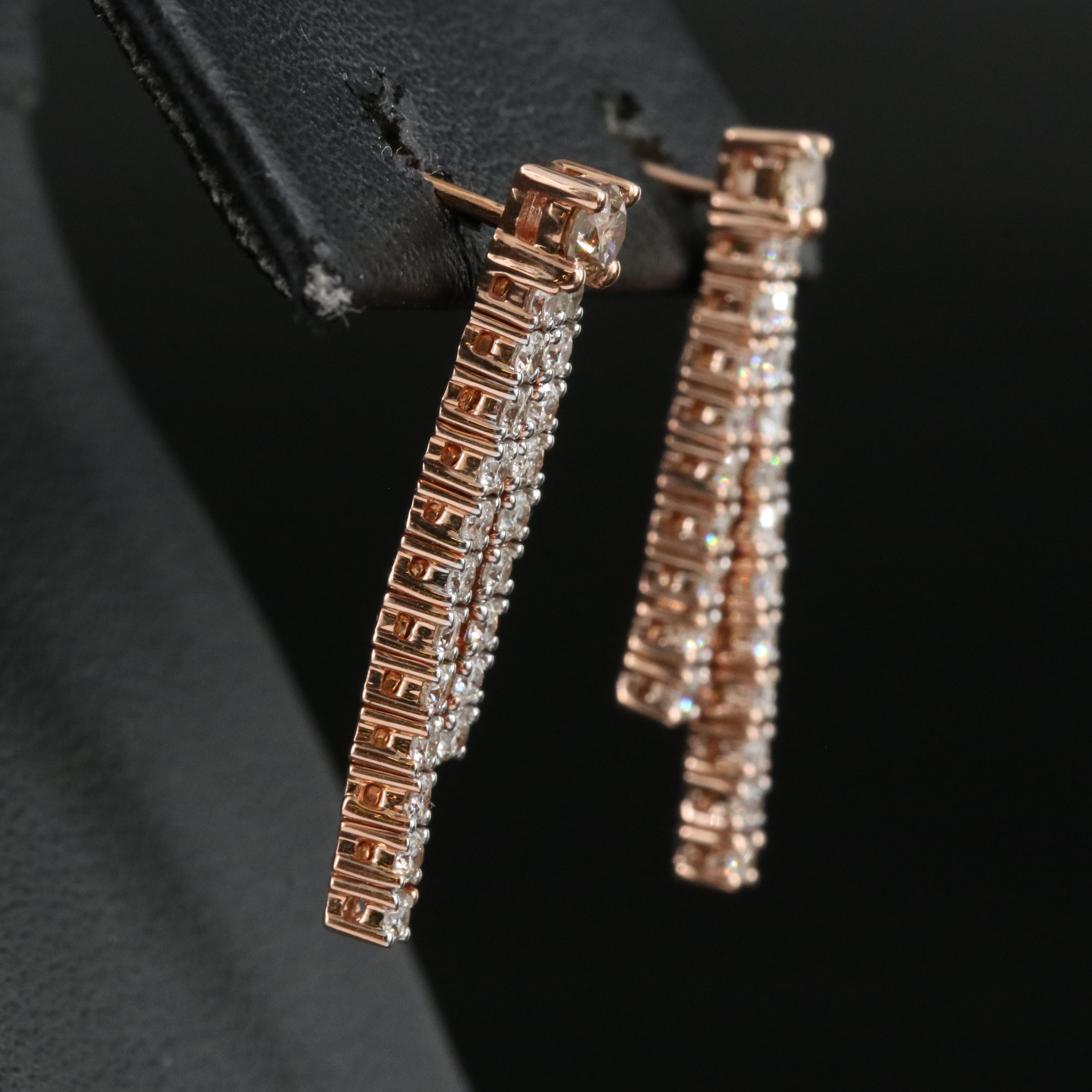 14K Rose Gold 0.75 CTW Diamond Earrings