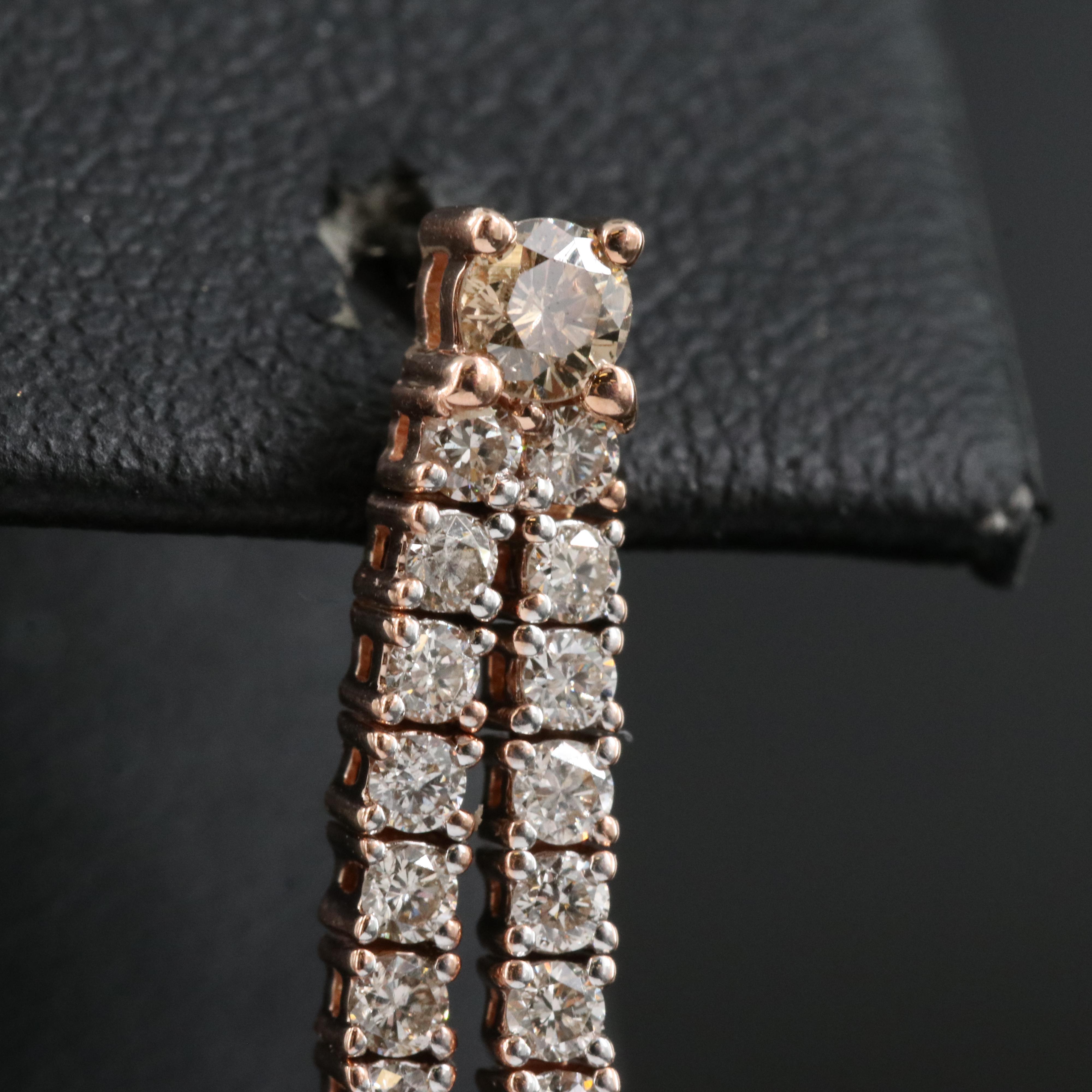 14K Rose Gold 0.75 CTW Diamond Earrings