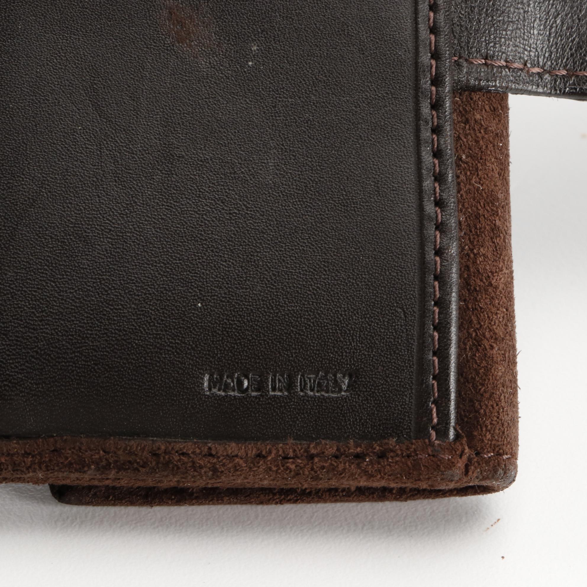 Fendi Zucca Canvas and Suede Compact Wallet