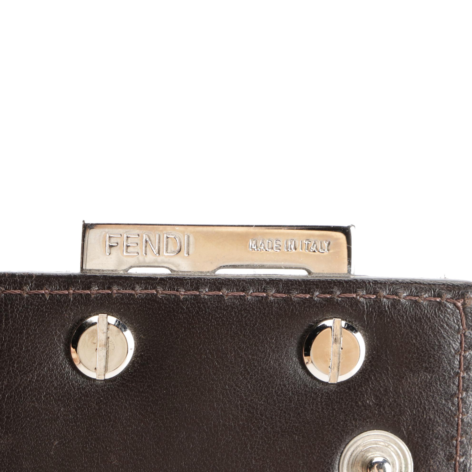Fendi Zucca Canvas and Suede Compact Wallet