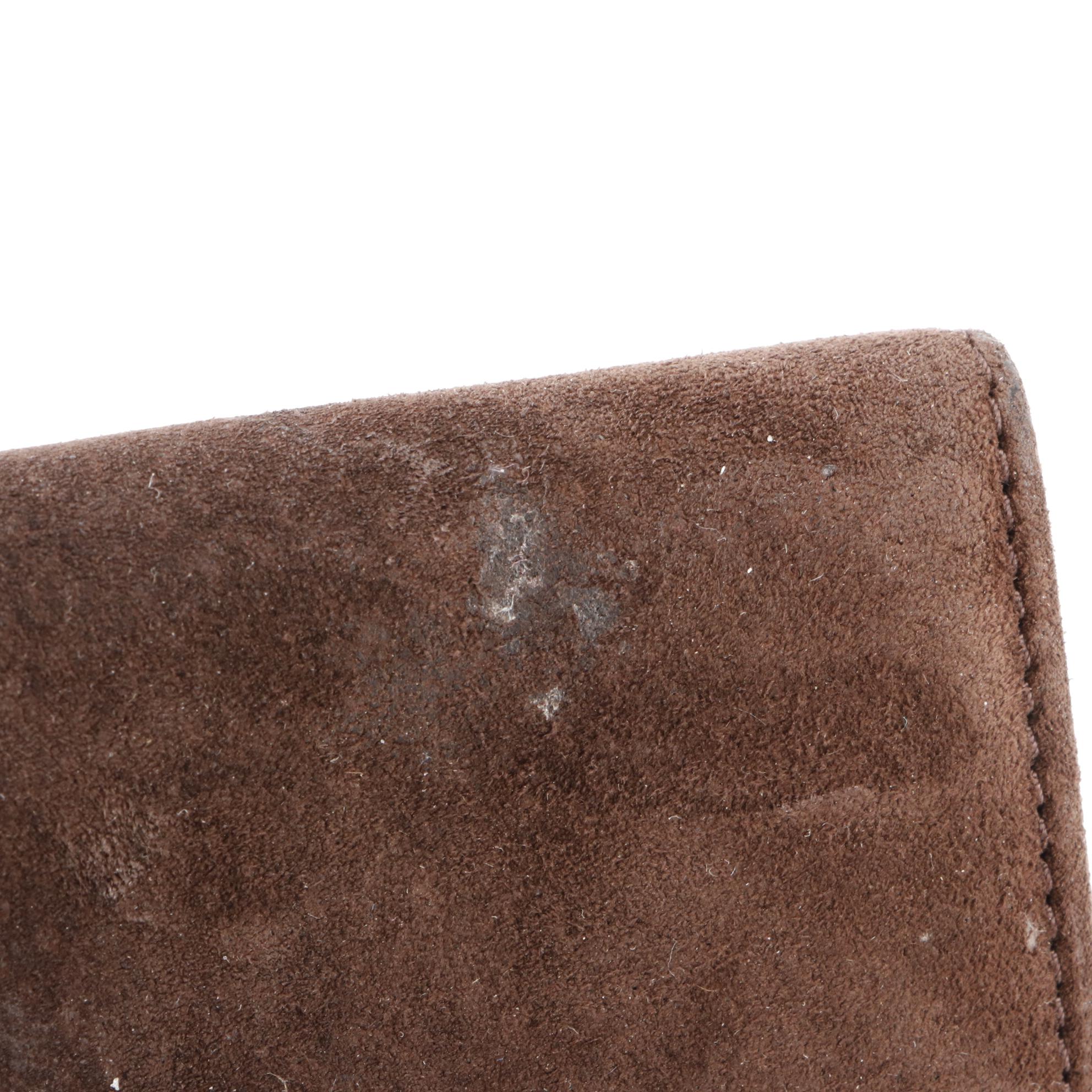 Fendi Zucca Canvas and Suede Compact Wallet