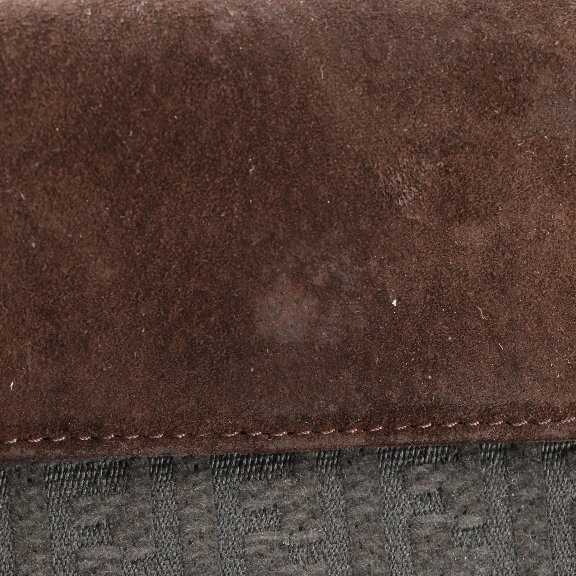 Fendi Zucca Canvas and Suede Compact Wallet