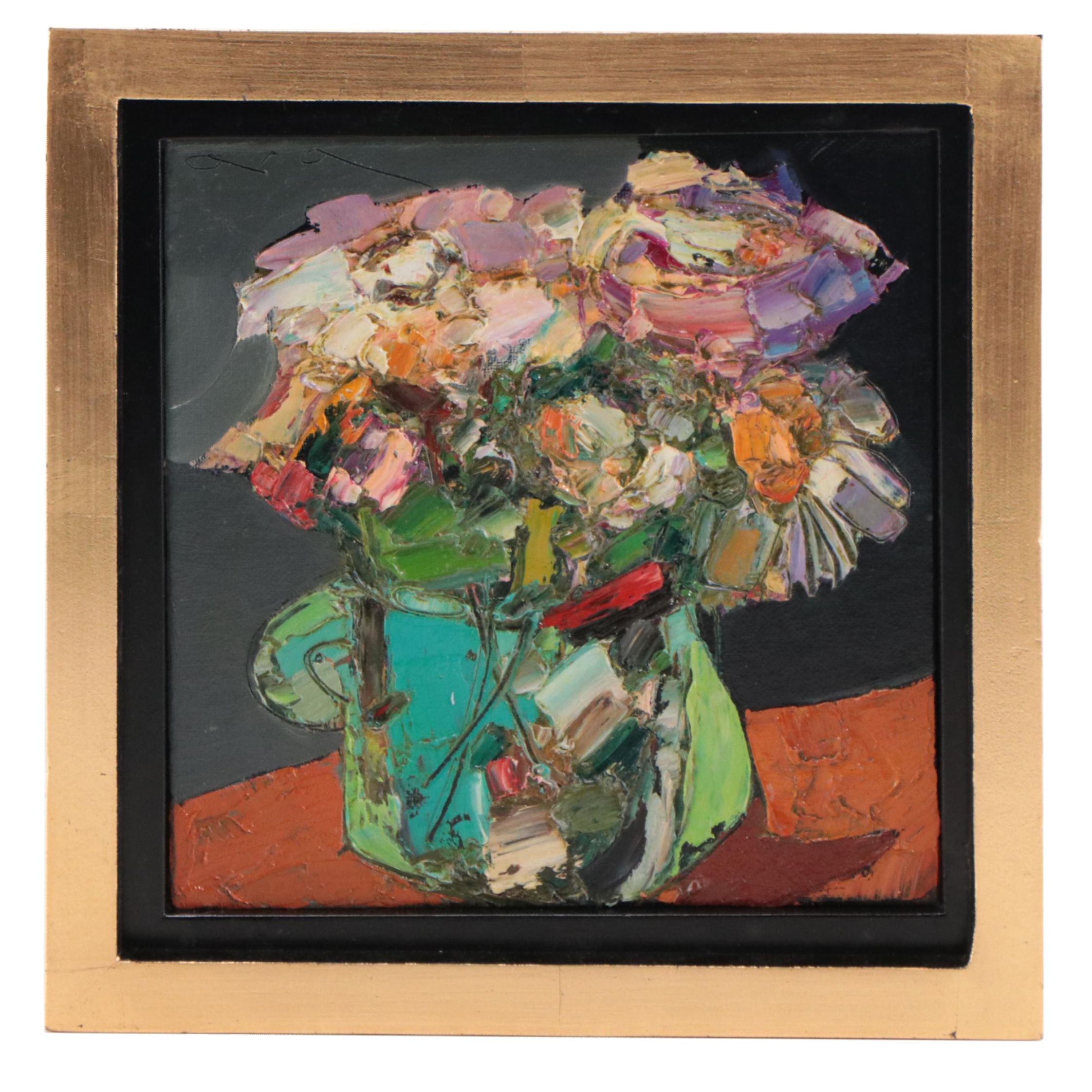 Expressionist Floral Still Life Oil Painting