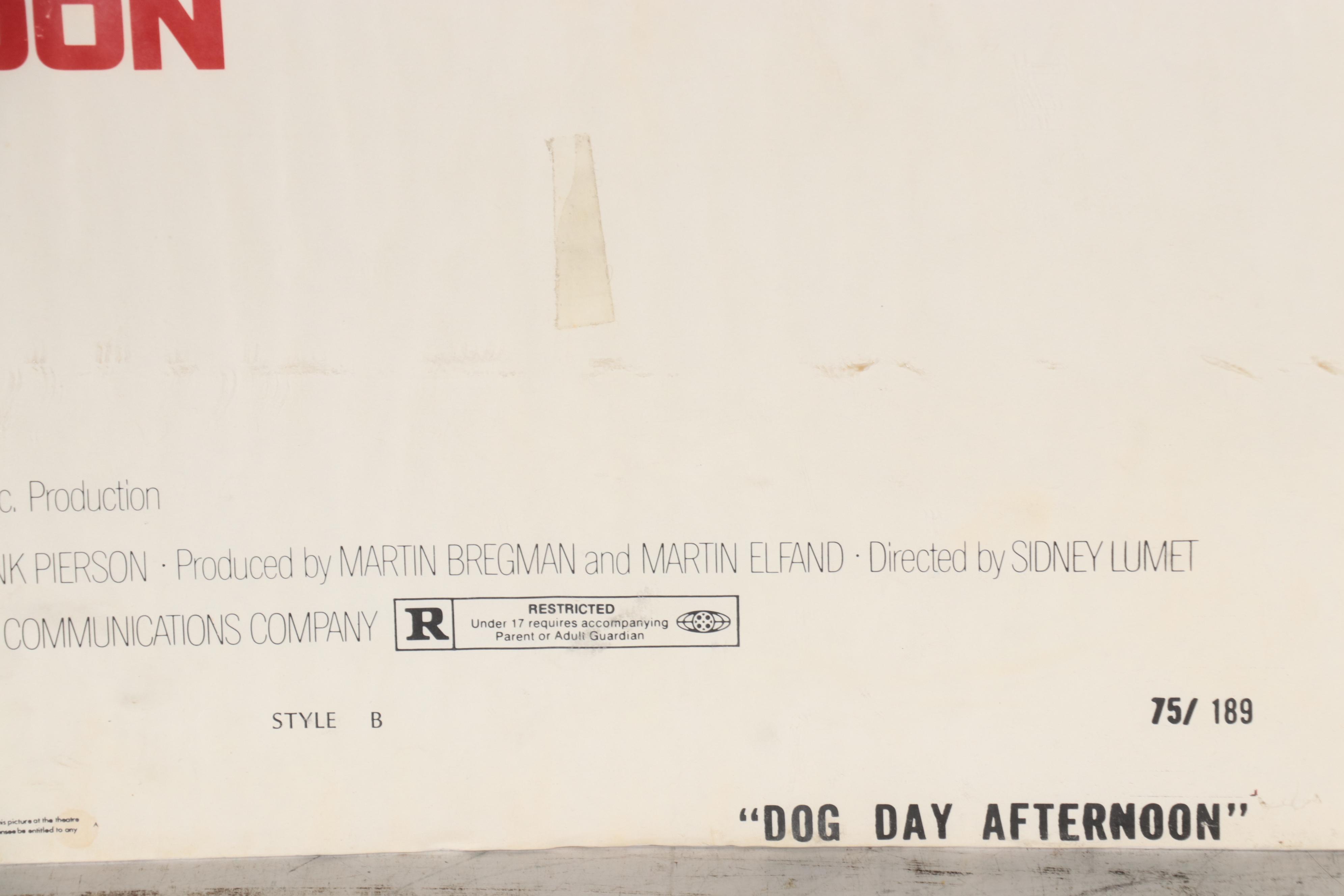 "Dog Day Afternoon" One Sheet Film Poster, 1975
