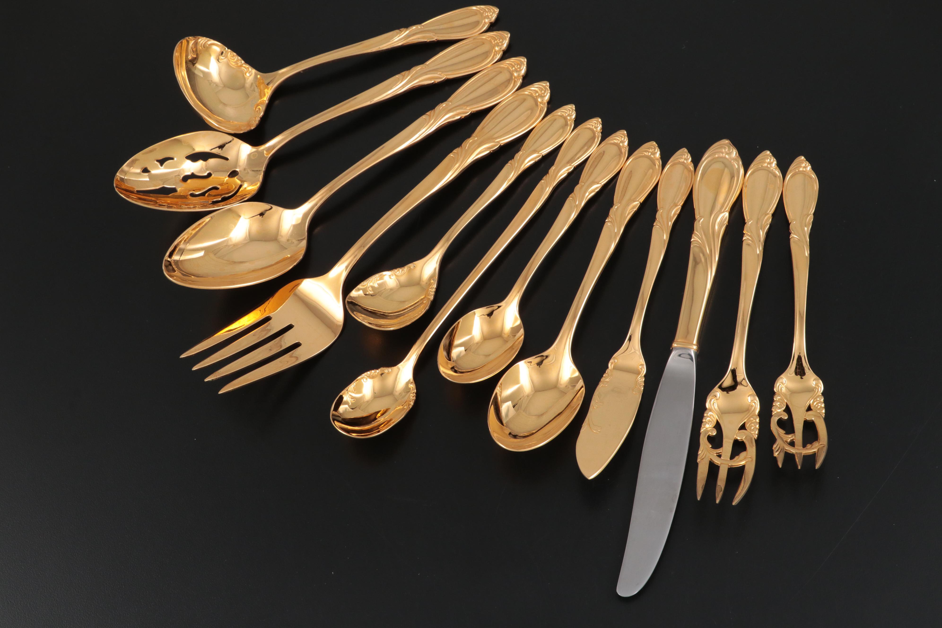 Yamazaki "Cache" Electroplated Steel Flatware with Storage Chest