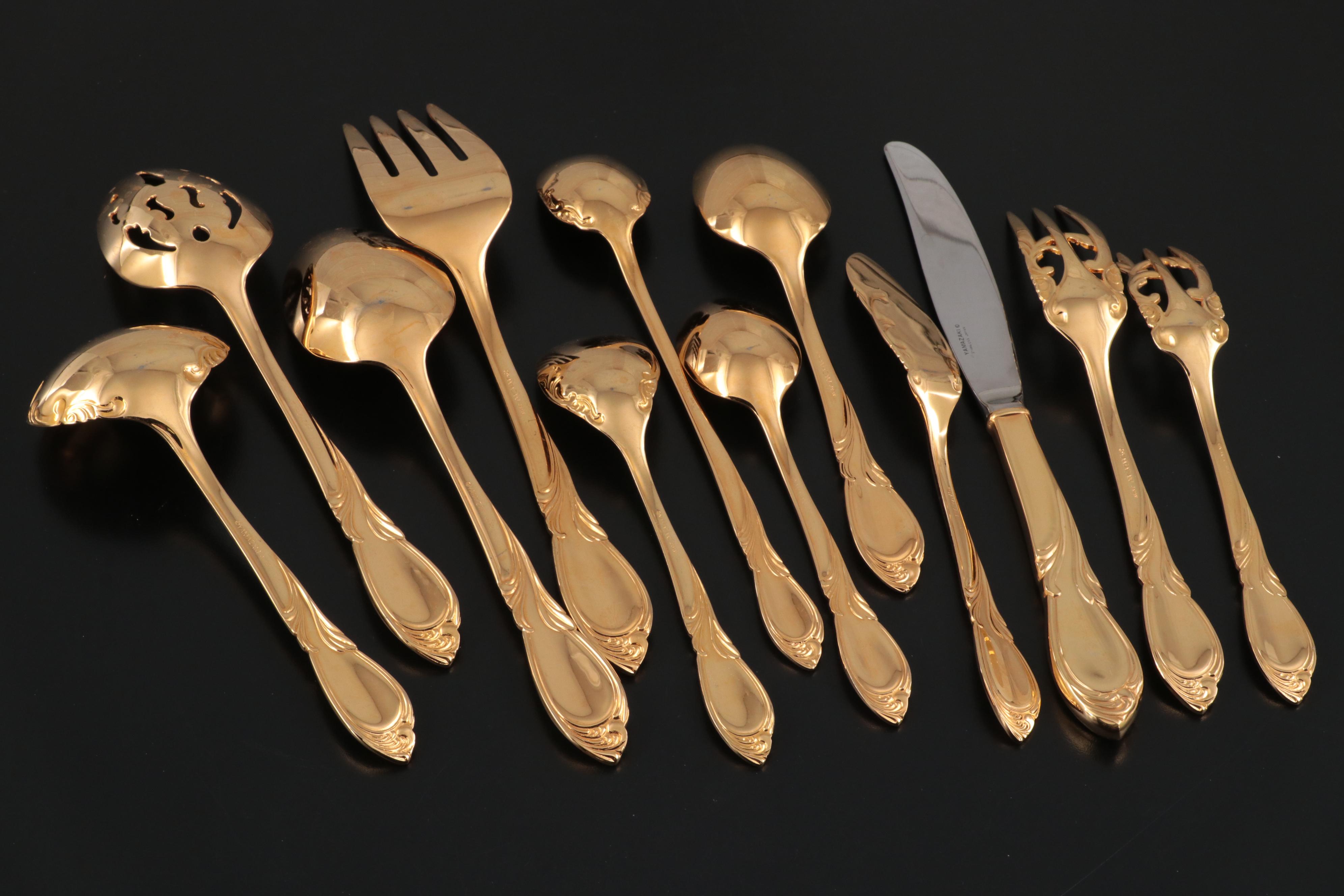 Yamazaki "Cache" Electroplated Steel Flatware with Storage Chest
