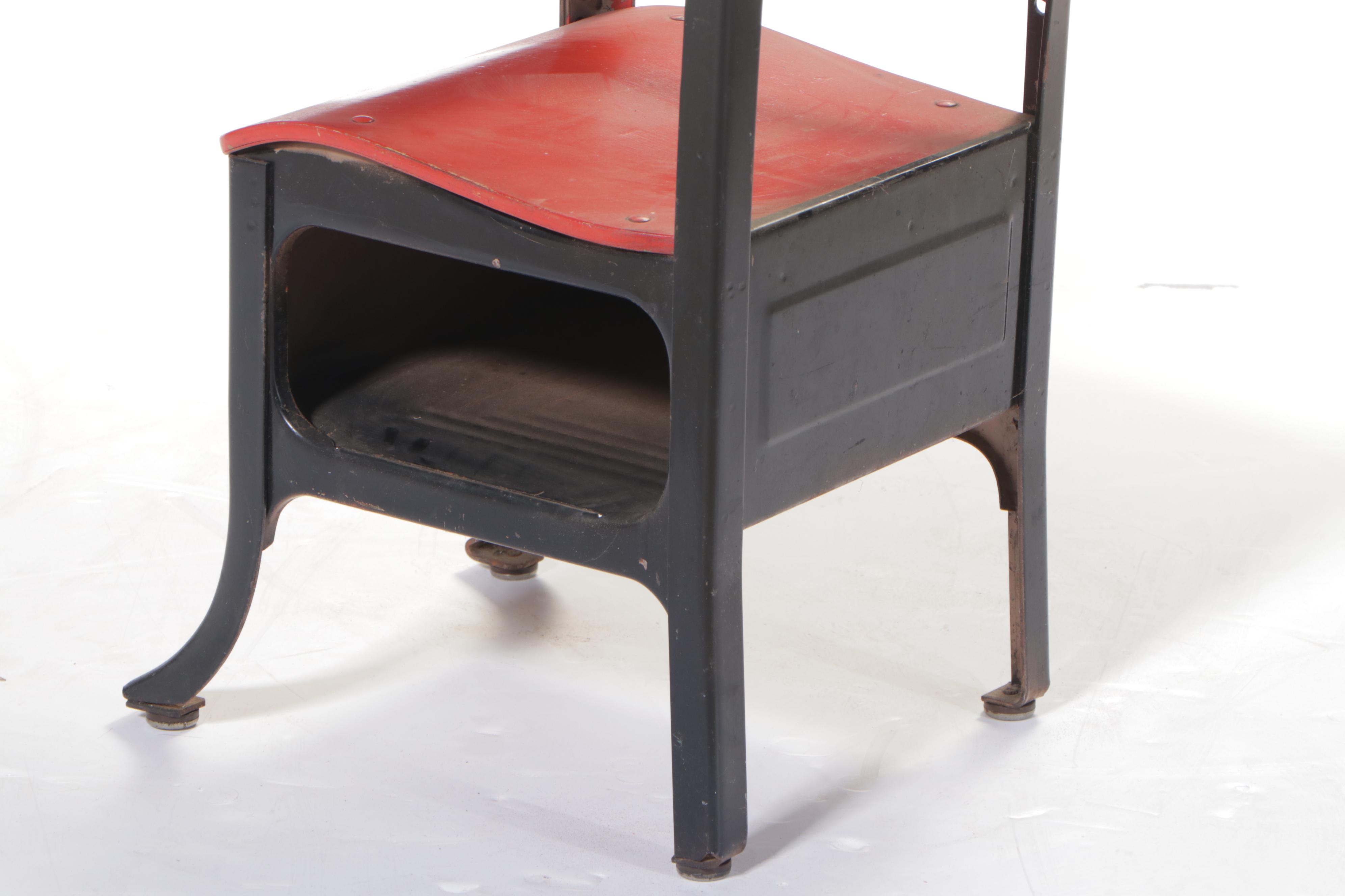 Painted Steel and Plywood Child's School Desk, Mid-20th Century