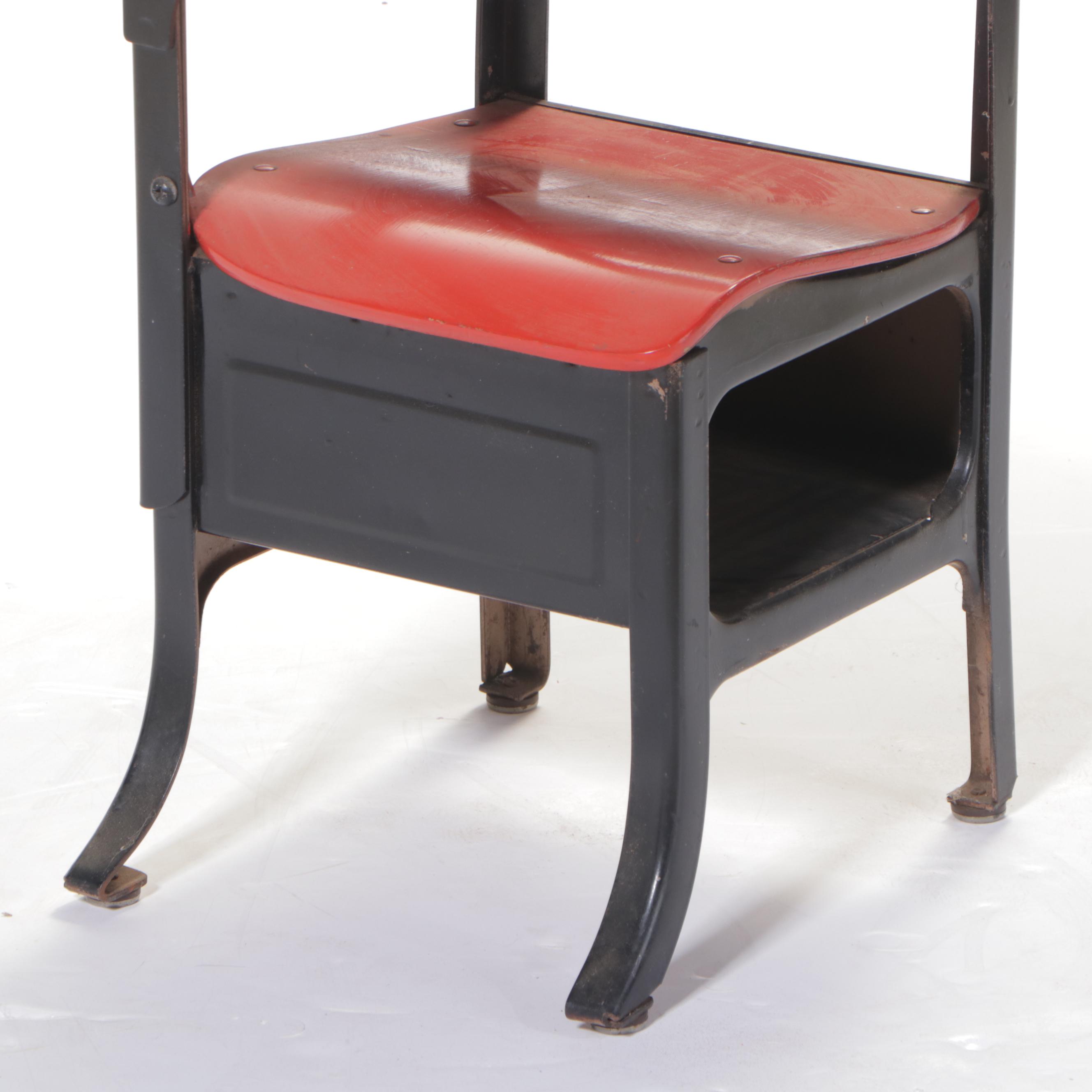Painted Steel and Plywood Child's School Desk, Mid-20th Century