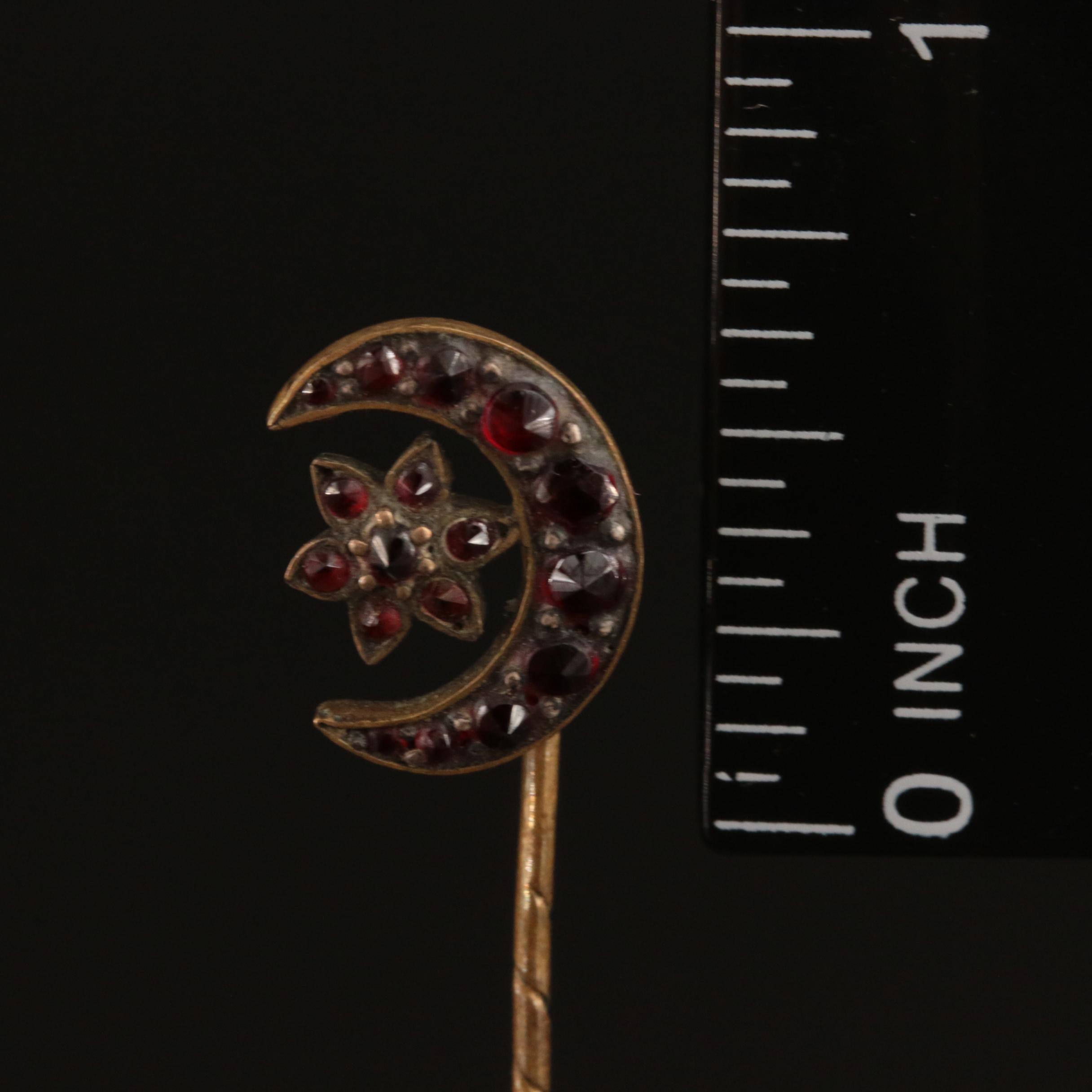 Vintage 9K Garnet Stick Pins