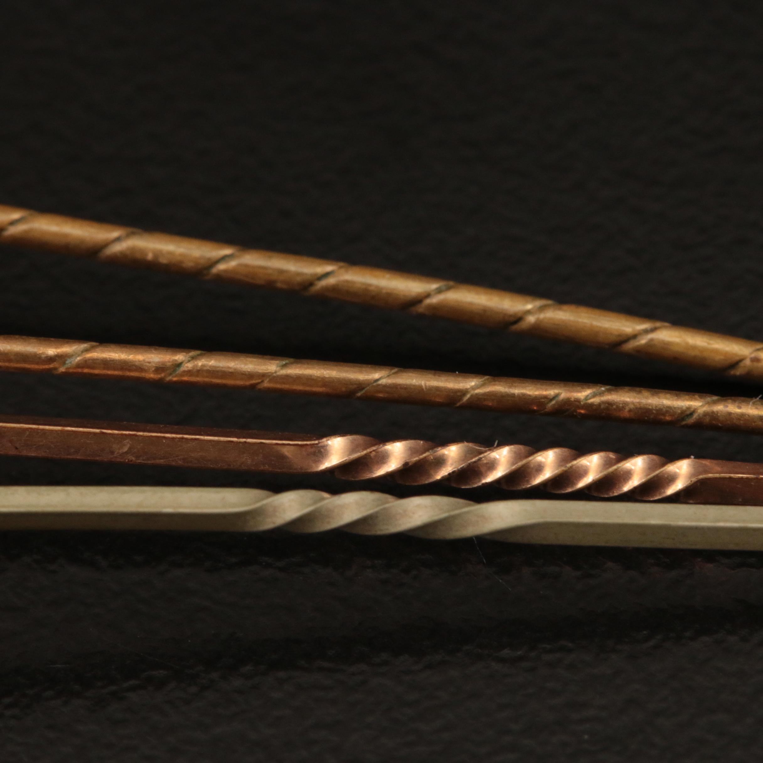 Vintage 9K Garnet Stick Pins