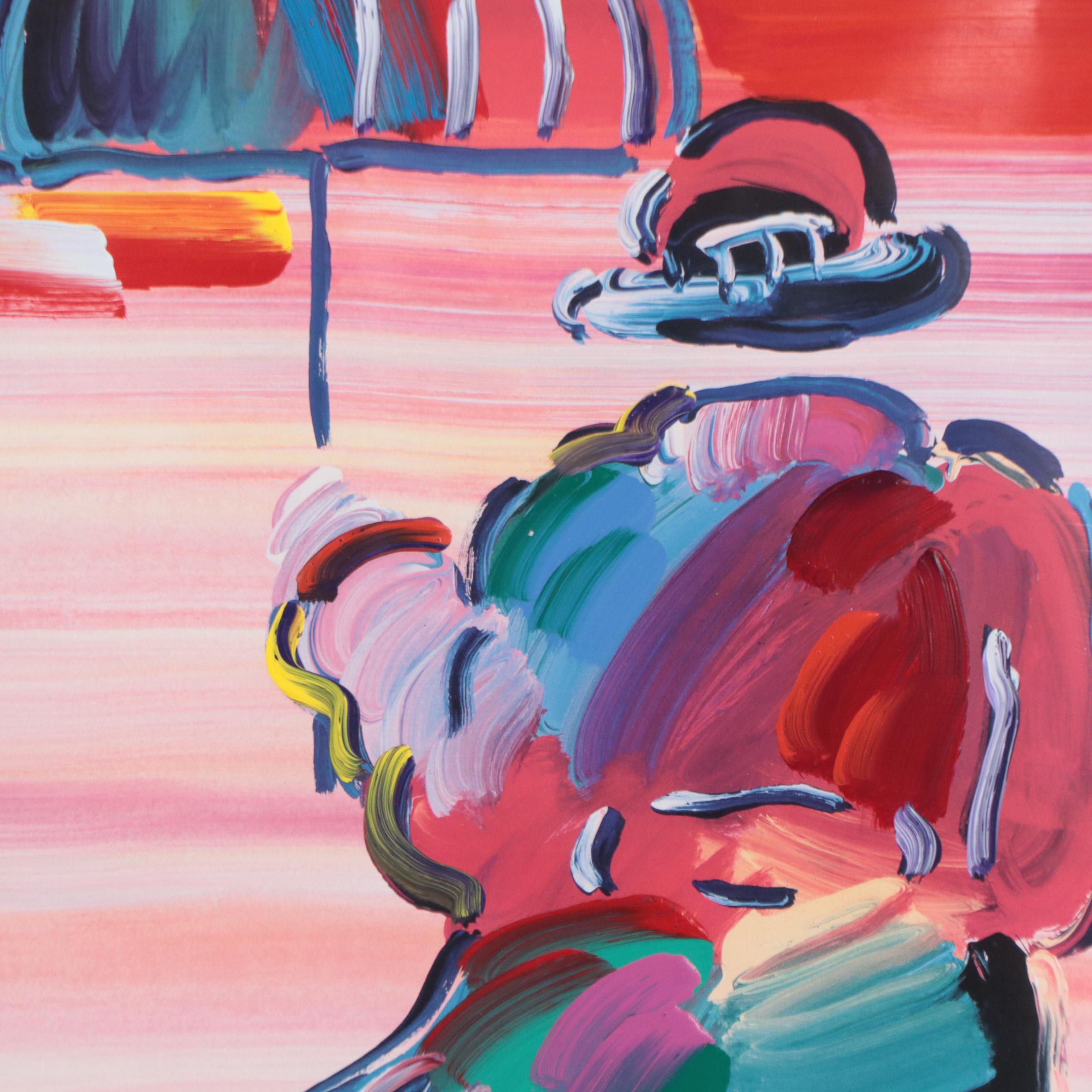 Peter Max Hand-Embellished Offset Lithograph "Umbrella Man"