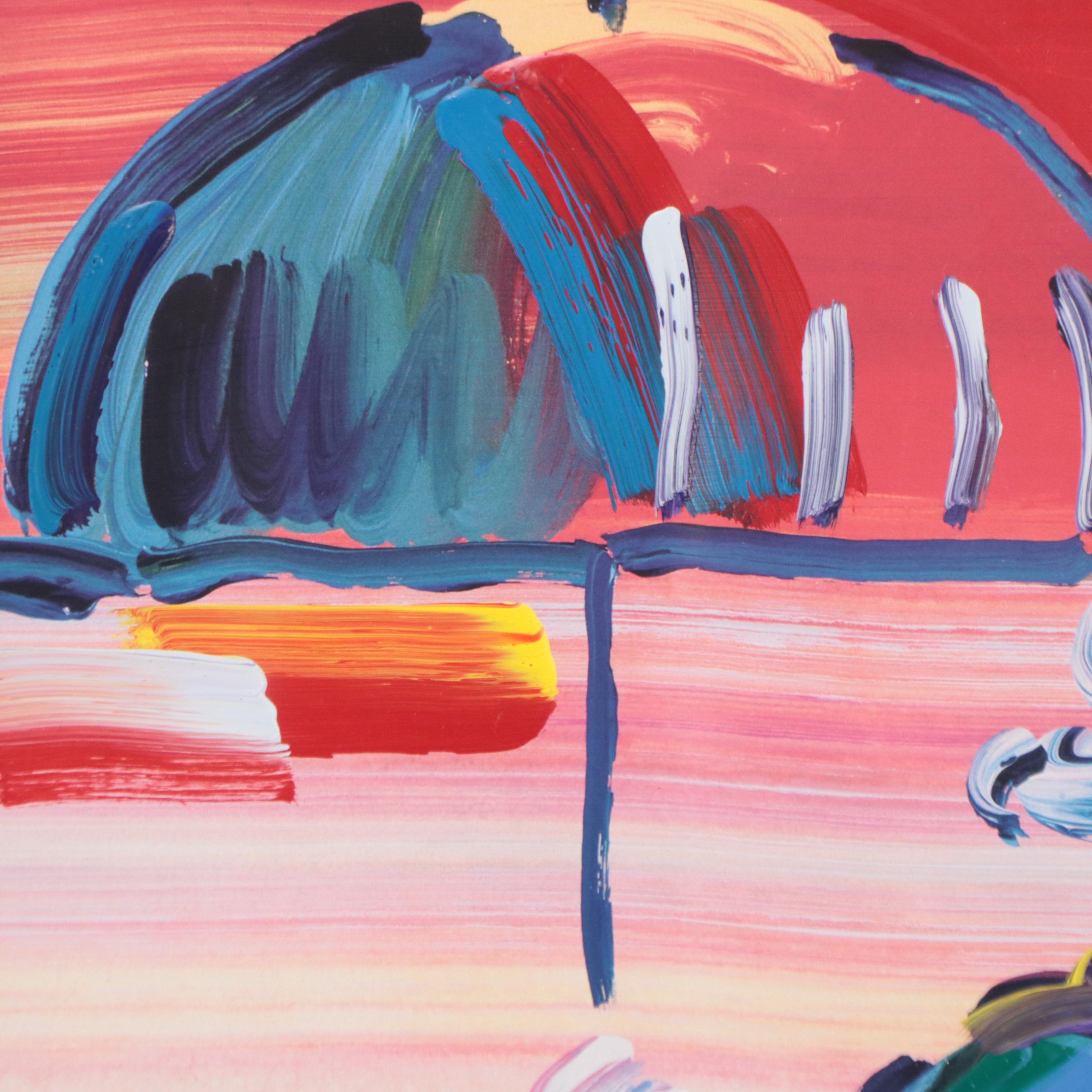 Peter Max Hand-Embellished Offset Lithograph "Umbrella Man"