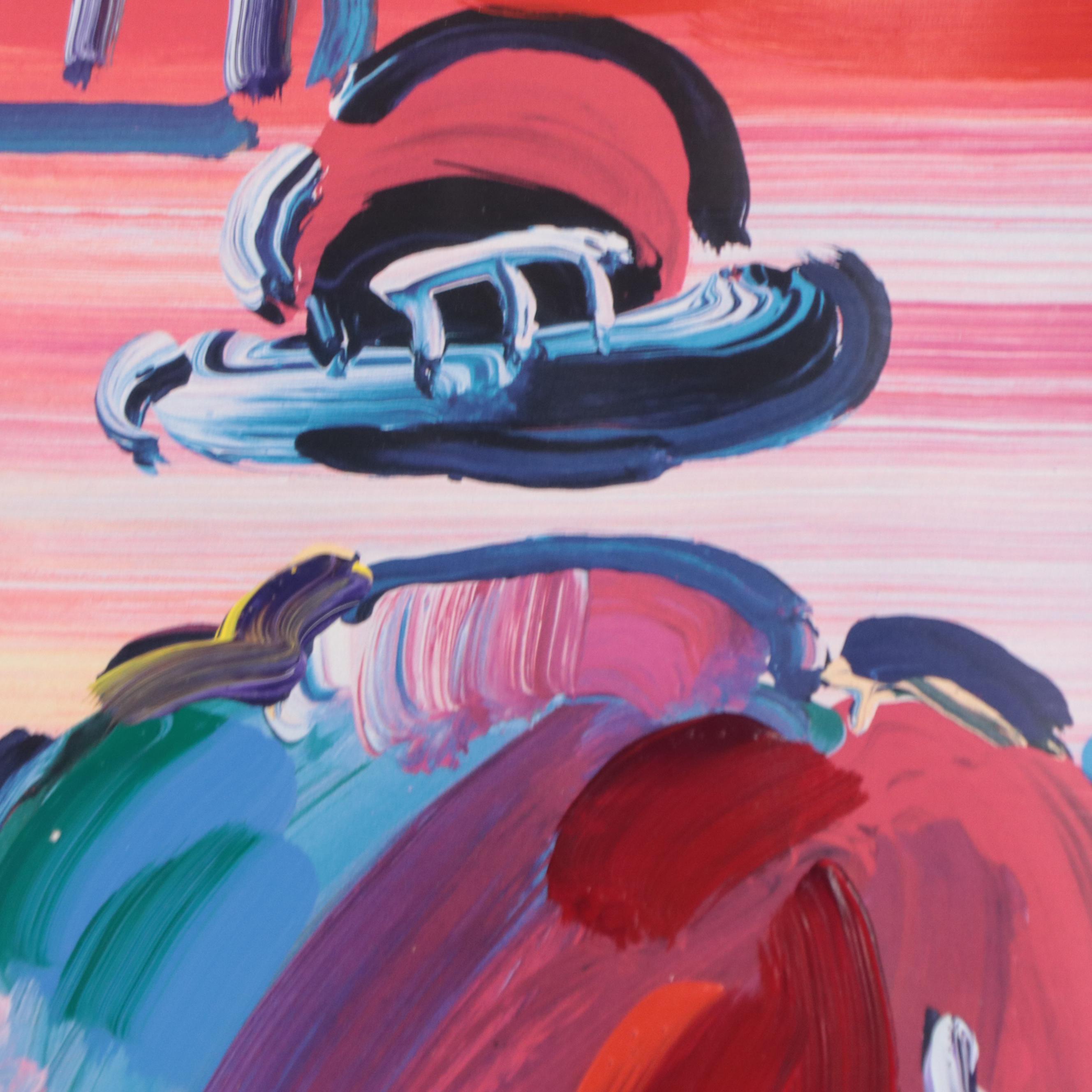 Peter Max Hand-Embellished Offset Lithograph "Umbrella Man"