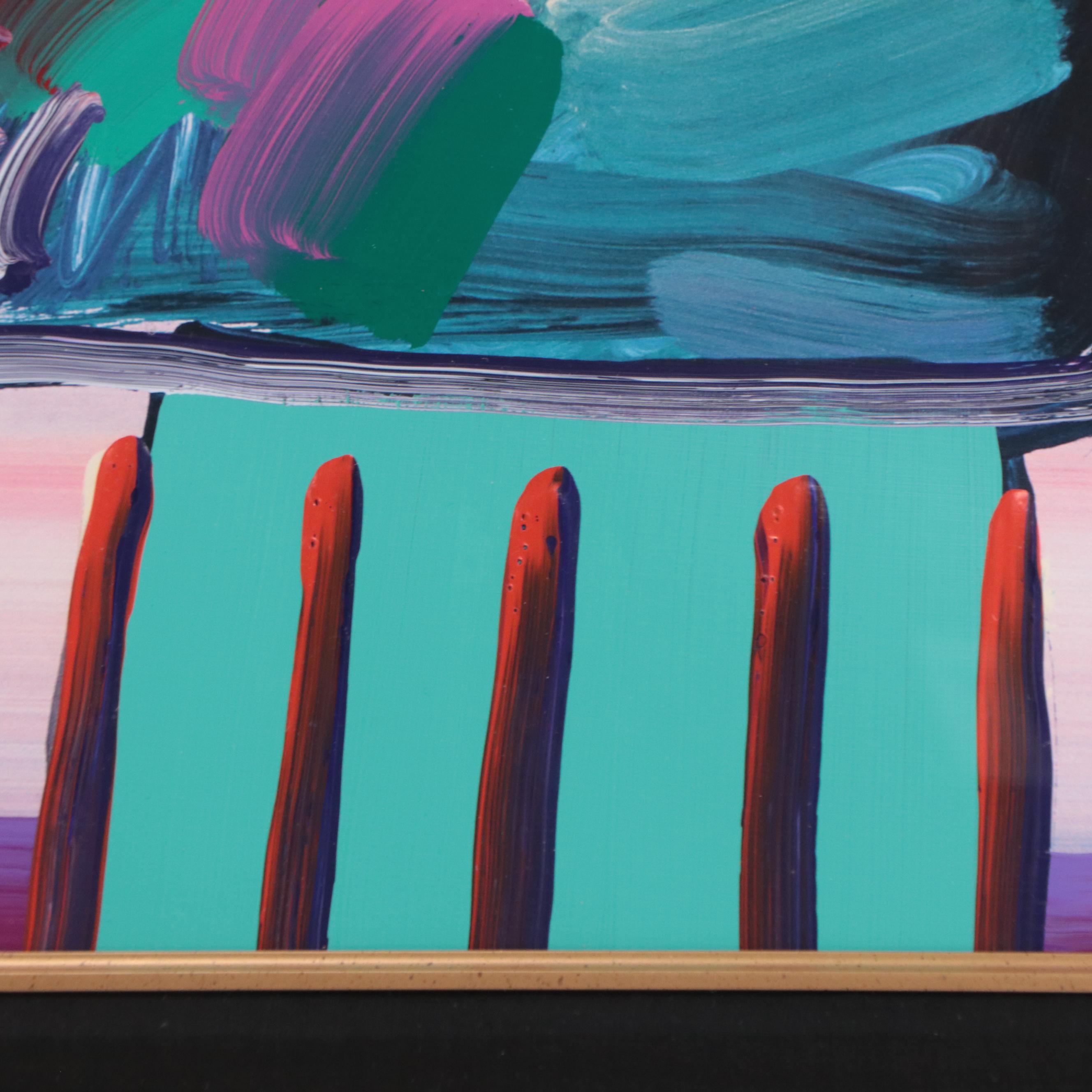 Peter Max Hand-Embellished Offset Lithograph "Umbrella Man"