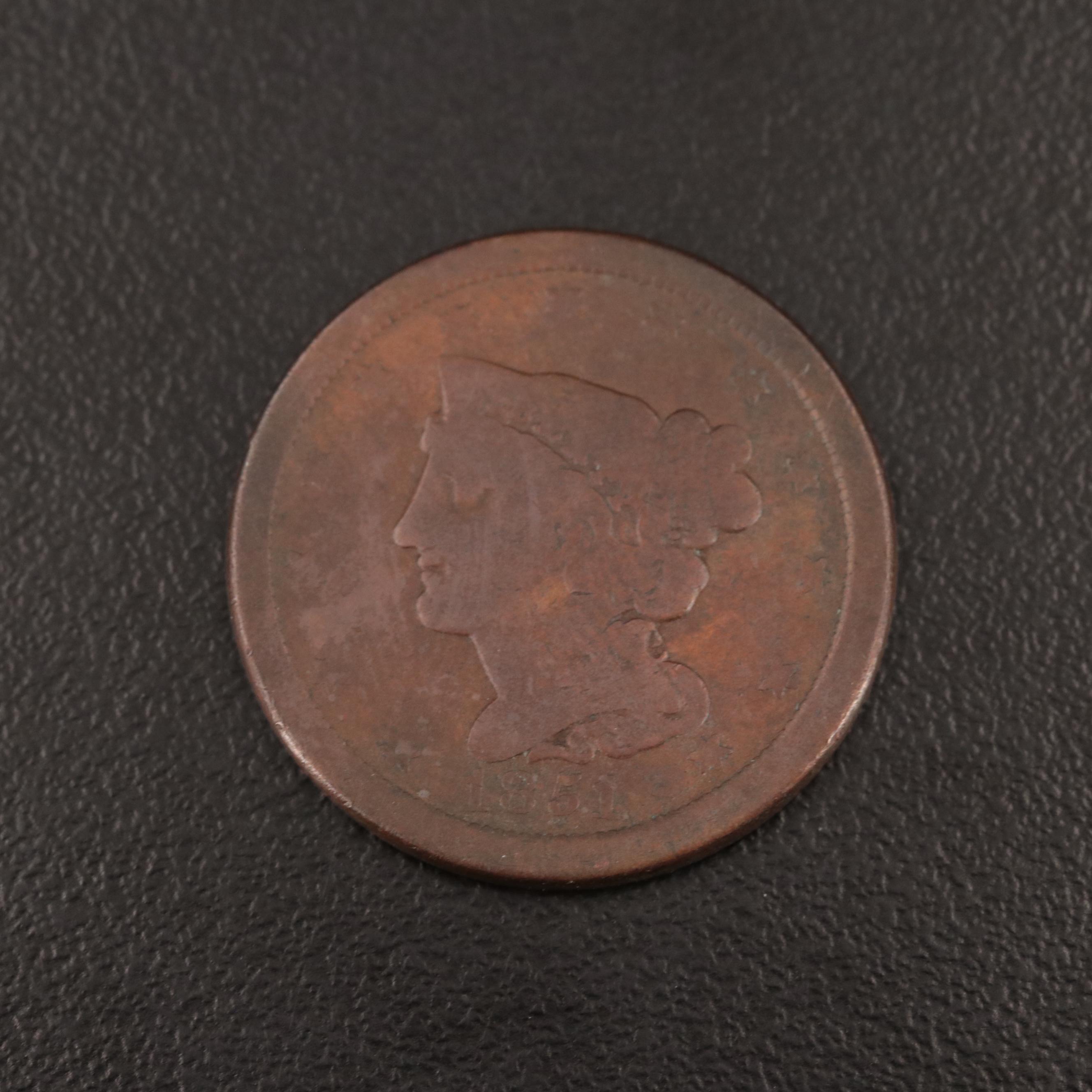 1851 Braided Hair Half Cent