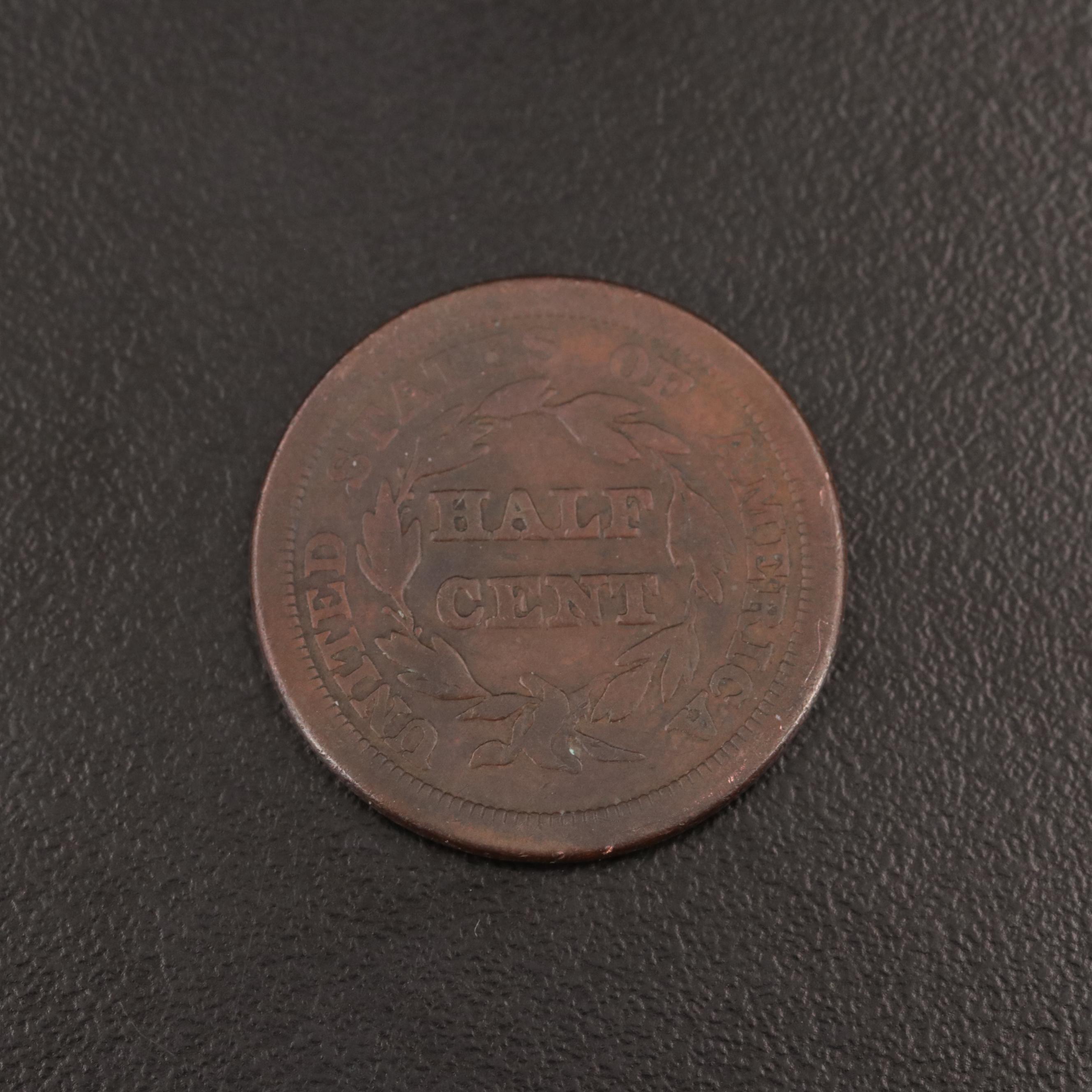 1851 Braided Hair Half Cent