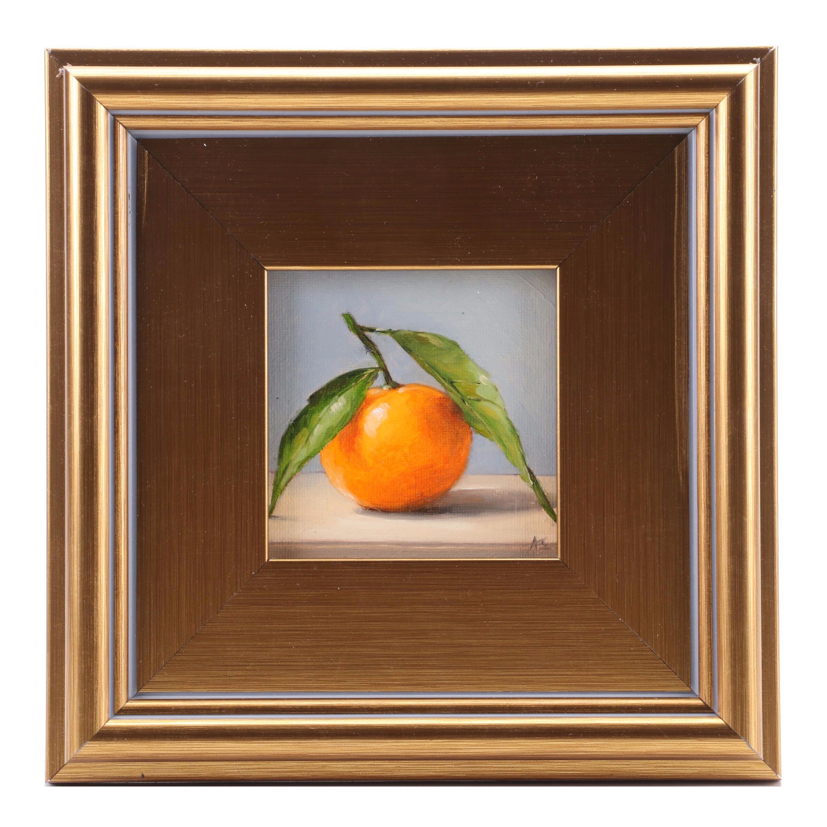 Still Life Oil Painting of Orange